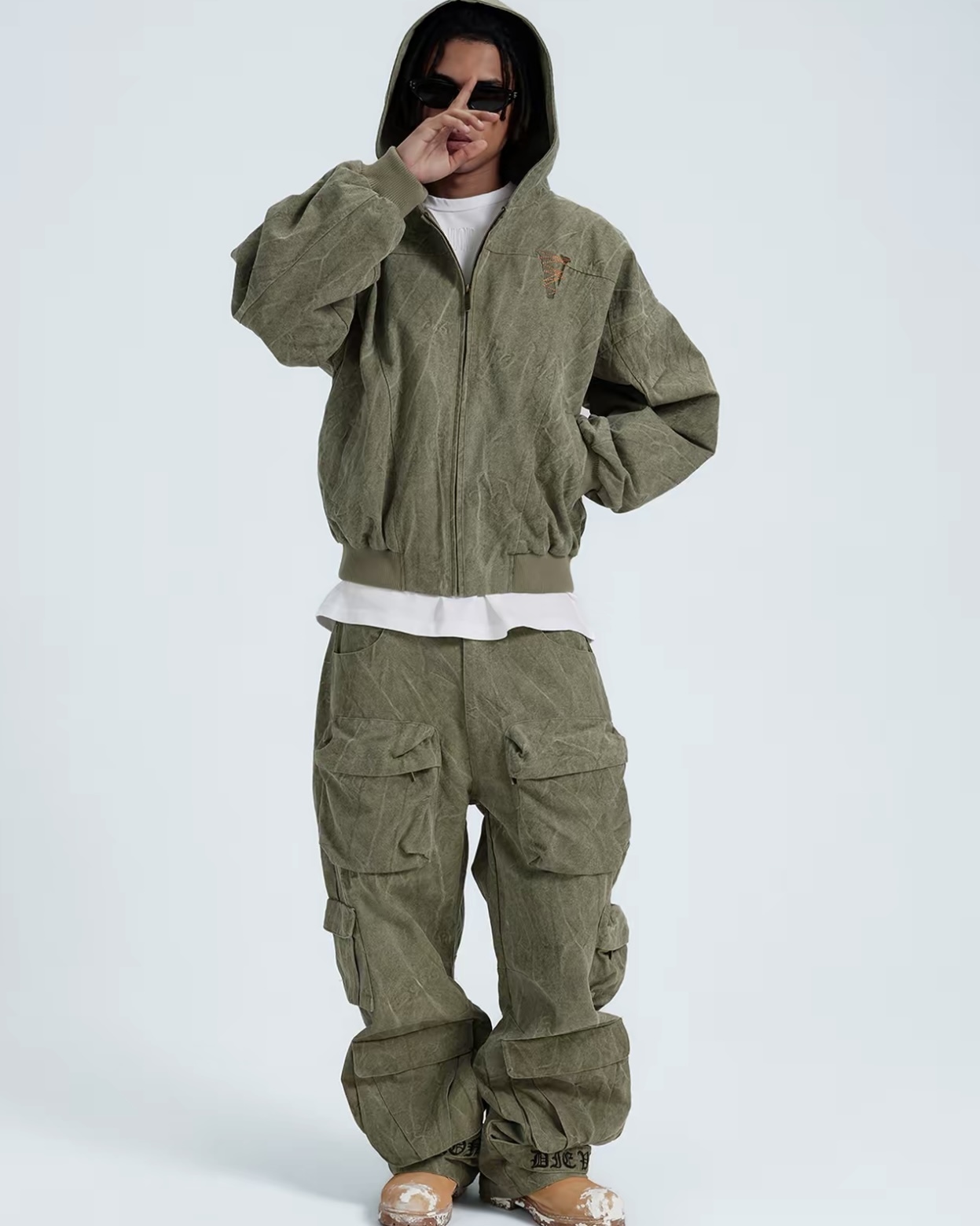 【Focus Store】預購 VLONE Big Logo Washed Zip-up Hooded Sweatshirt 水洗拉鍊連帽外套 兩色