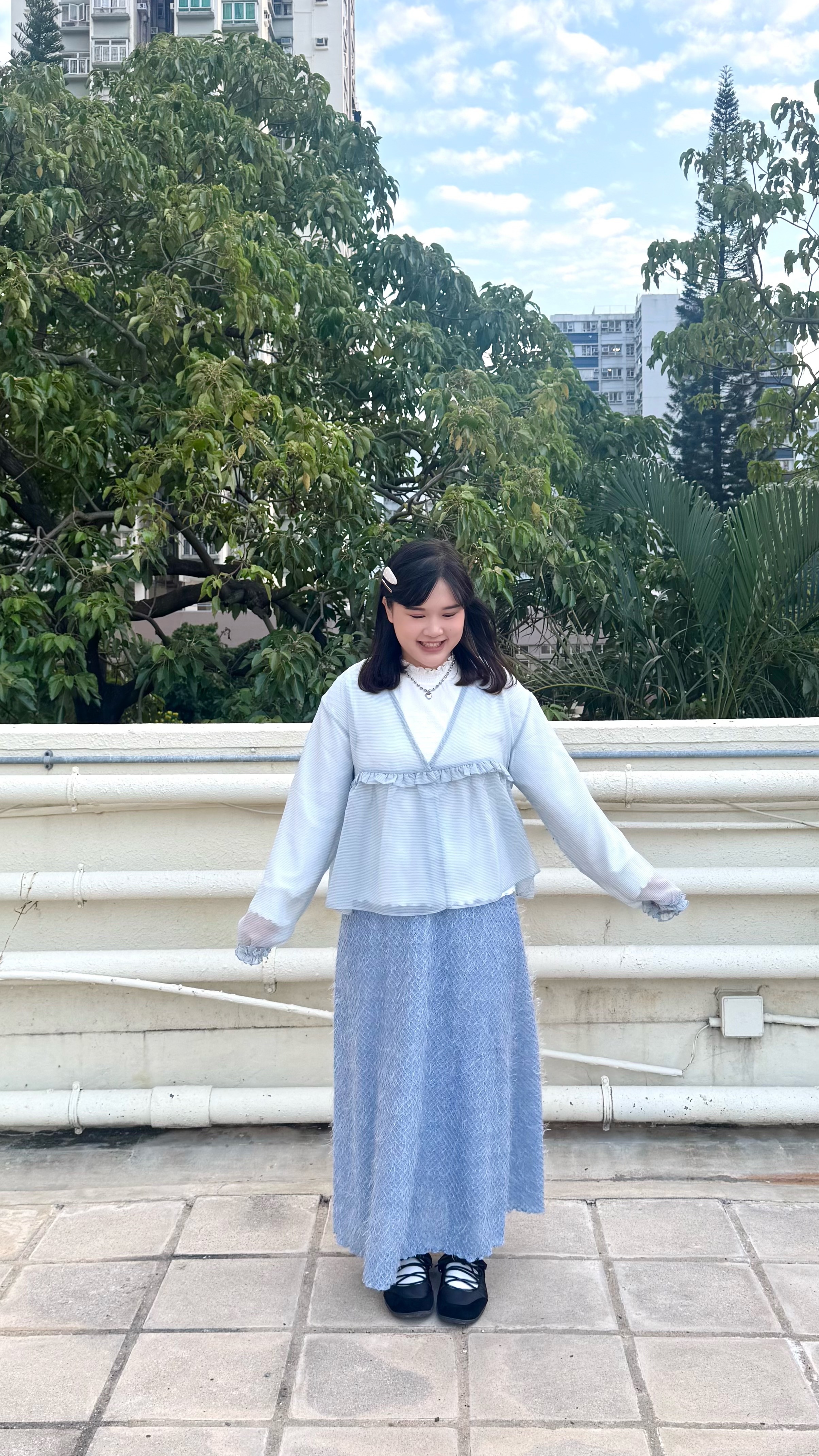 細格花邊啪鈕透身外套