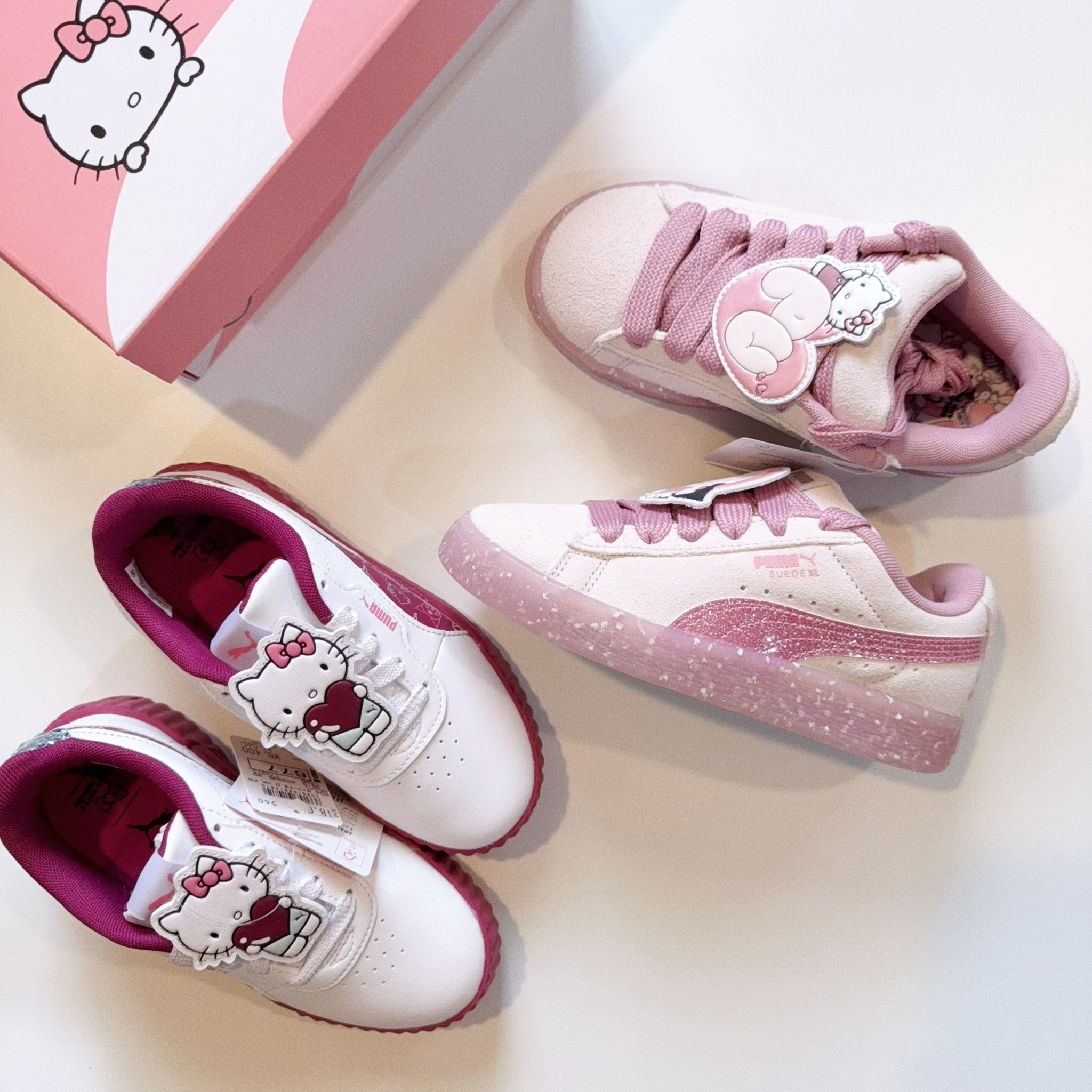 PUMA Suede XL X Hello kitty 日本限定 凱蒂貓 粉色 德訓 小童 中童 童鞋 40339301