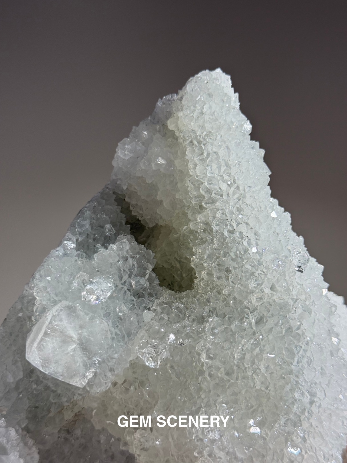 Summit of Stillness - Blue Chalcedony with Apophyllite
