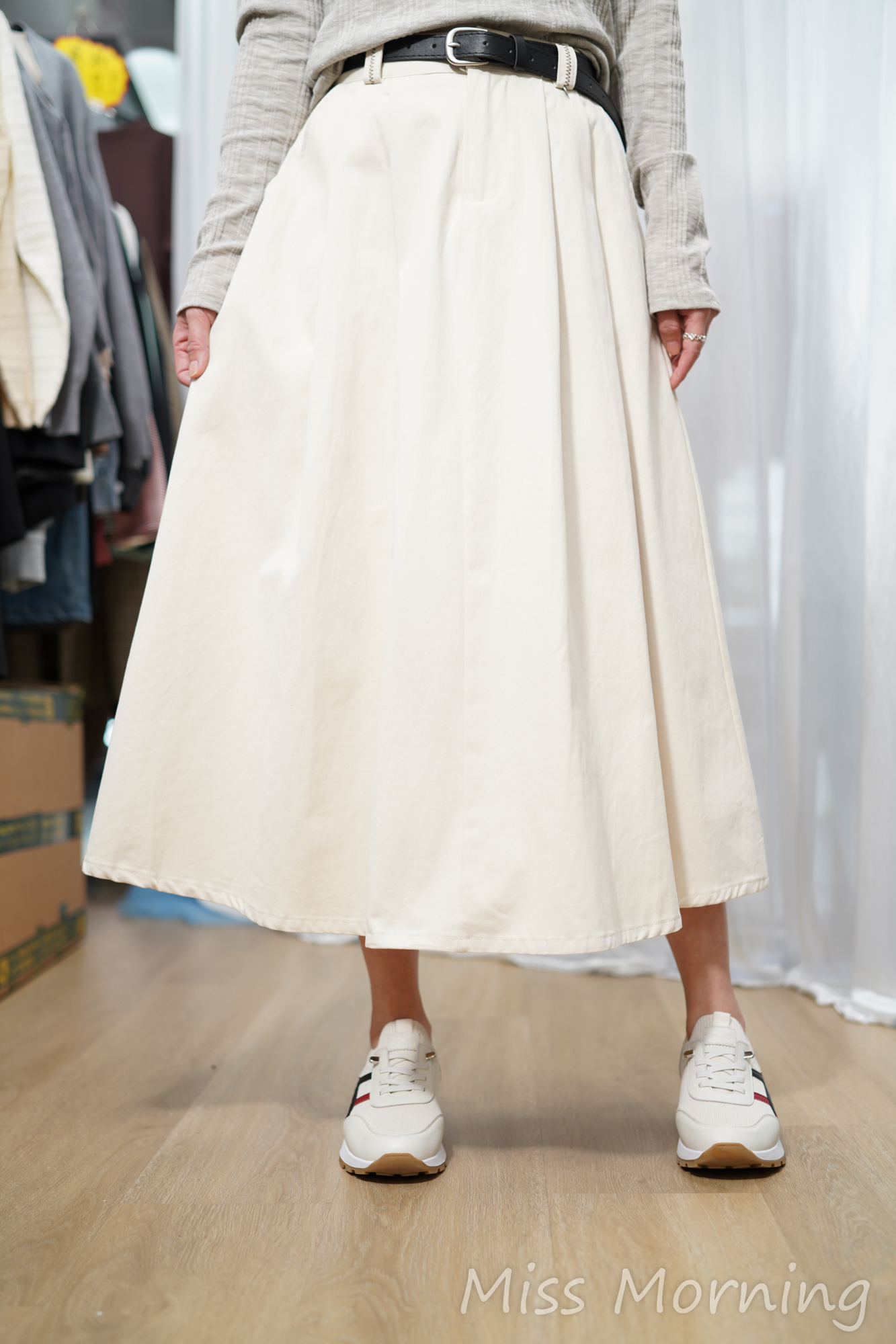 符送腰帶悠閑傘裙(34036)