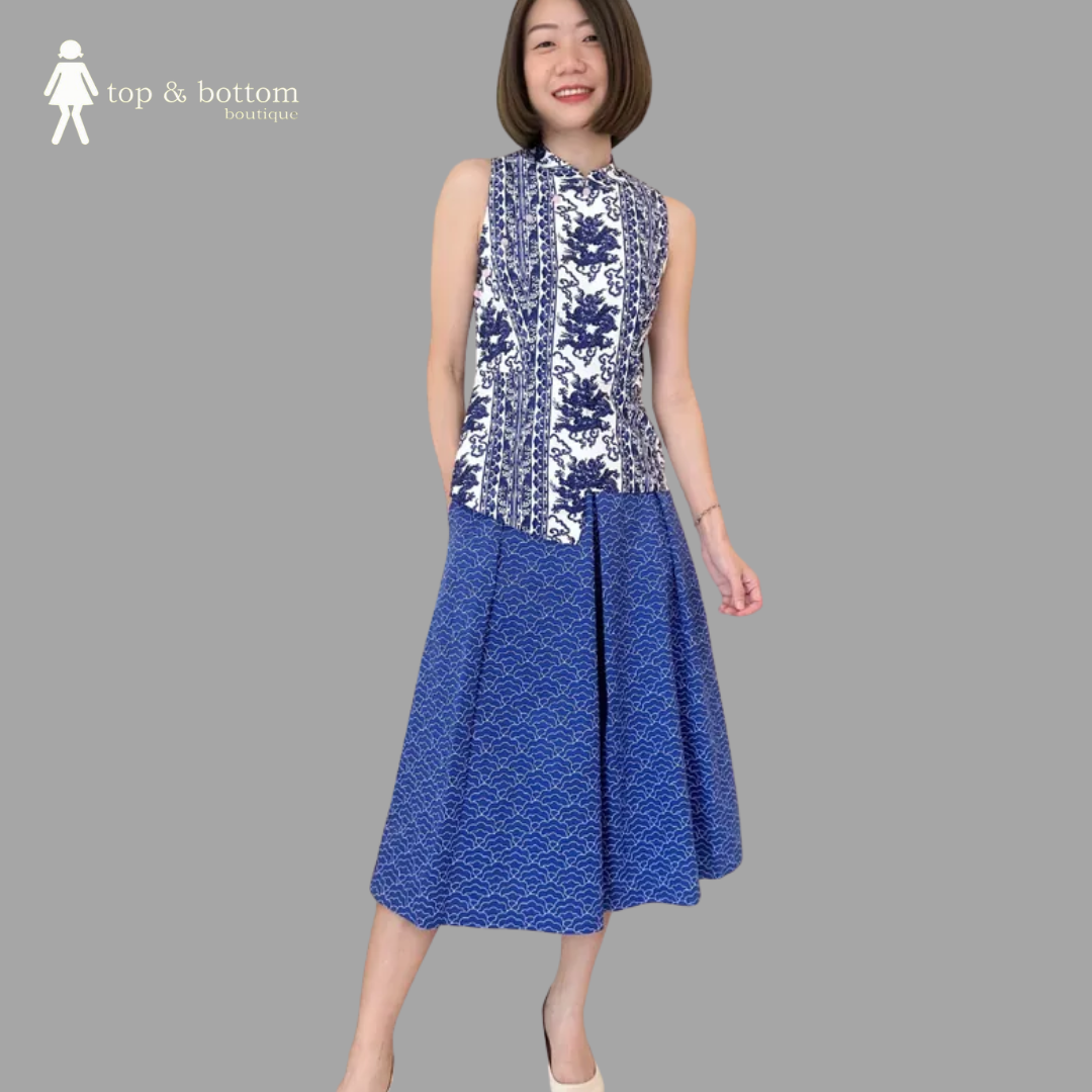 SOLID MOTIF PRINT WIDE LEG ANKLE PANT