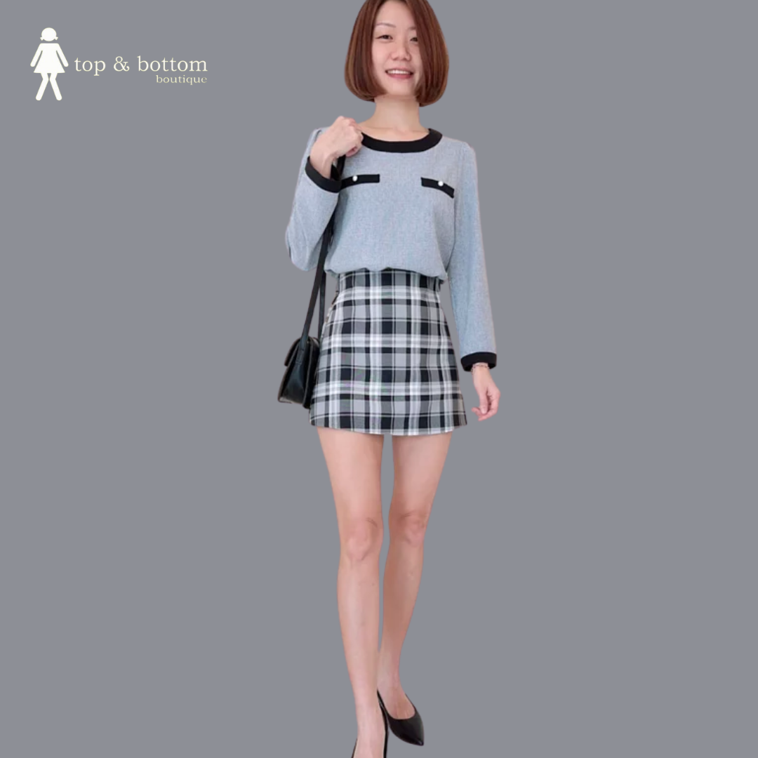 HIGH WAIST CHECKED SKORT