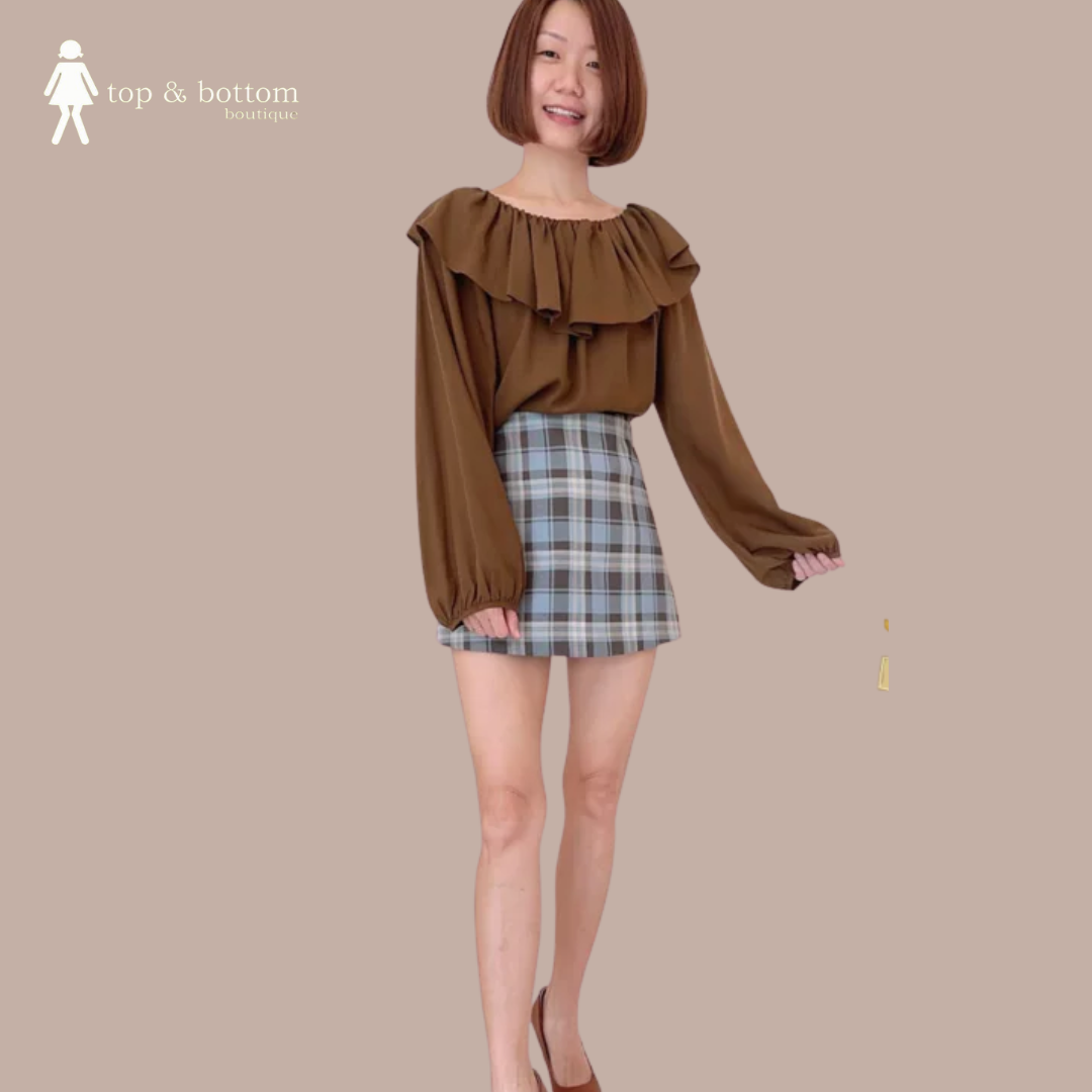 HIGH WAIST CHECKED SKORT