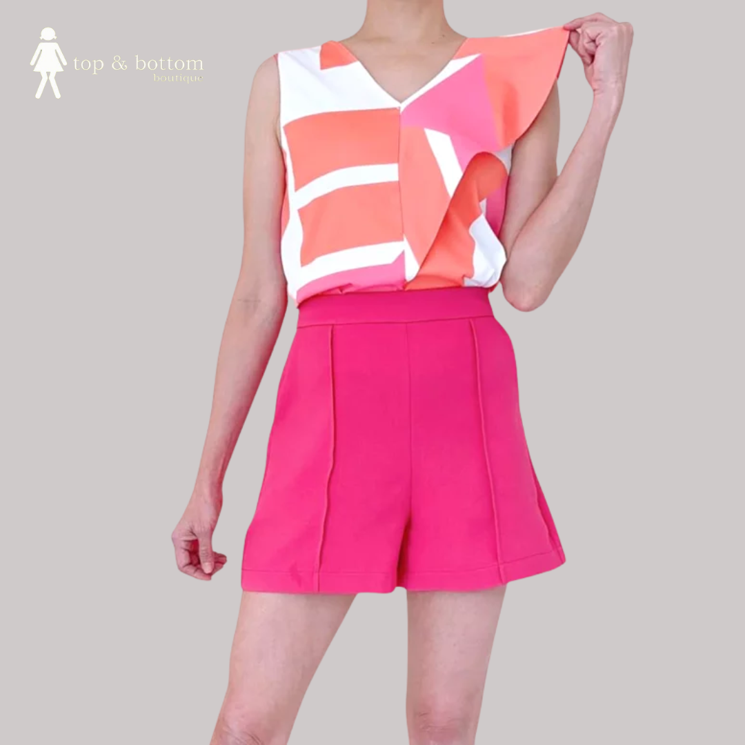 SLEEVELESS COLOUR BLOCK BLOUSE