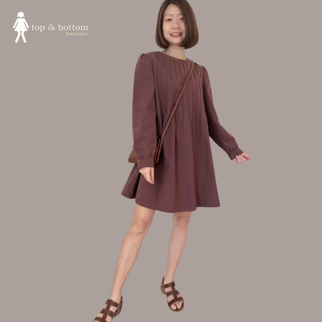 L/SLEEVE COTTON SHORT DRESS