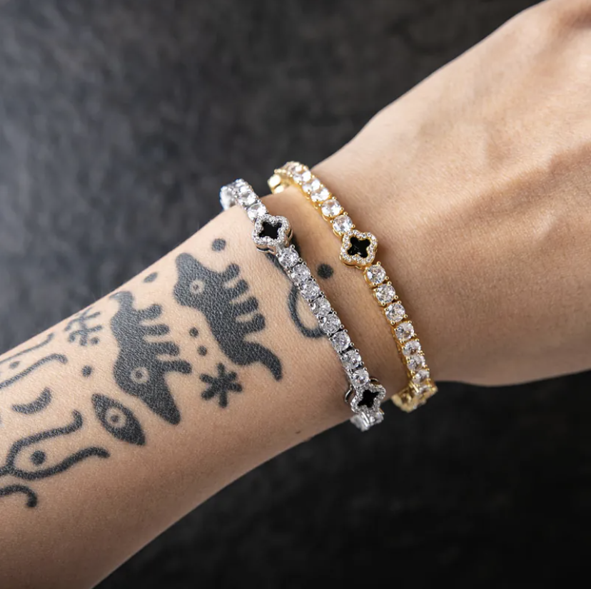 代購-Gold Coast 4mm經典 單排鑽 幸運草網球 手鍊 4色