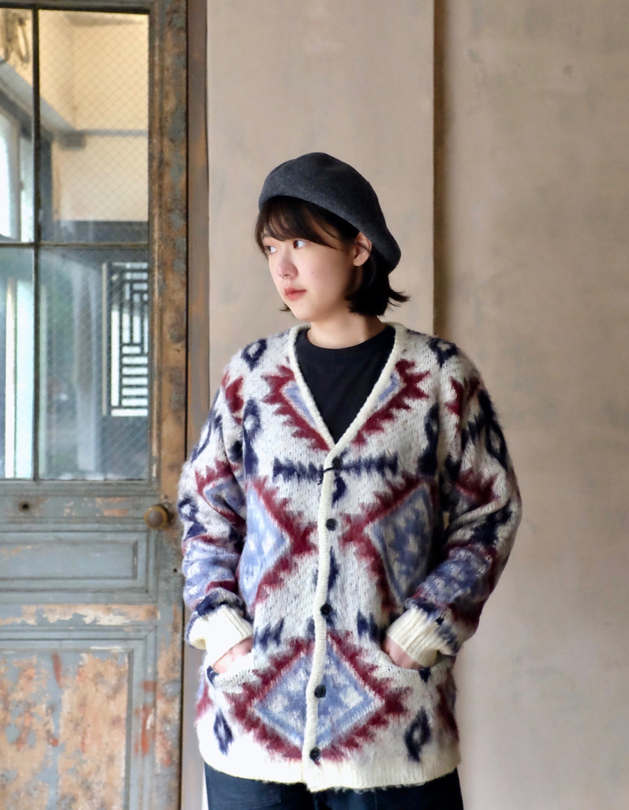HOUSTON MOHAIR TOUCH CARDIGAN(NATIVE) / White