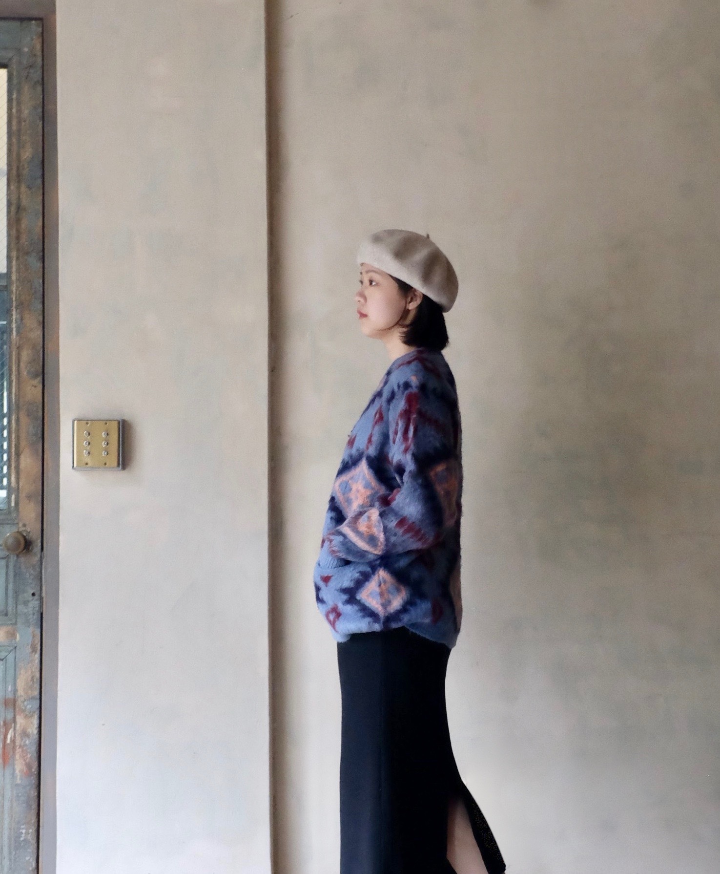 HOUSTON MOHAIR TOUCH CARDIGAN(NATIVE) / Blue