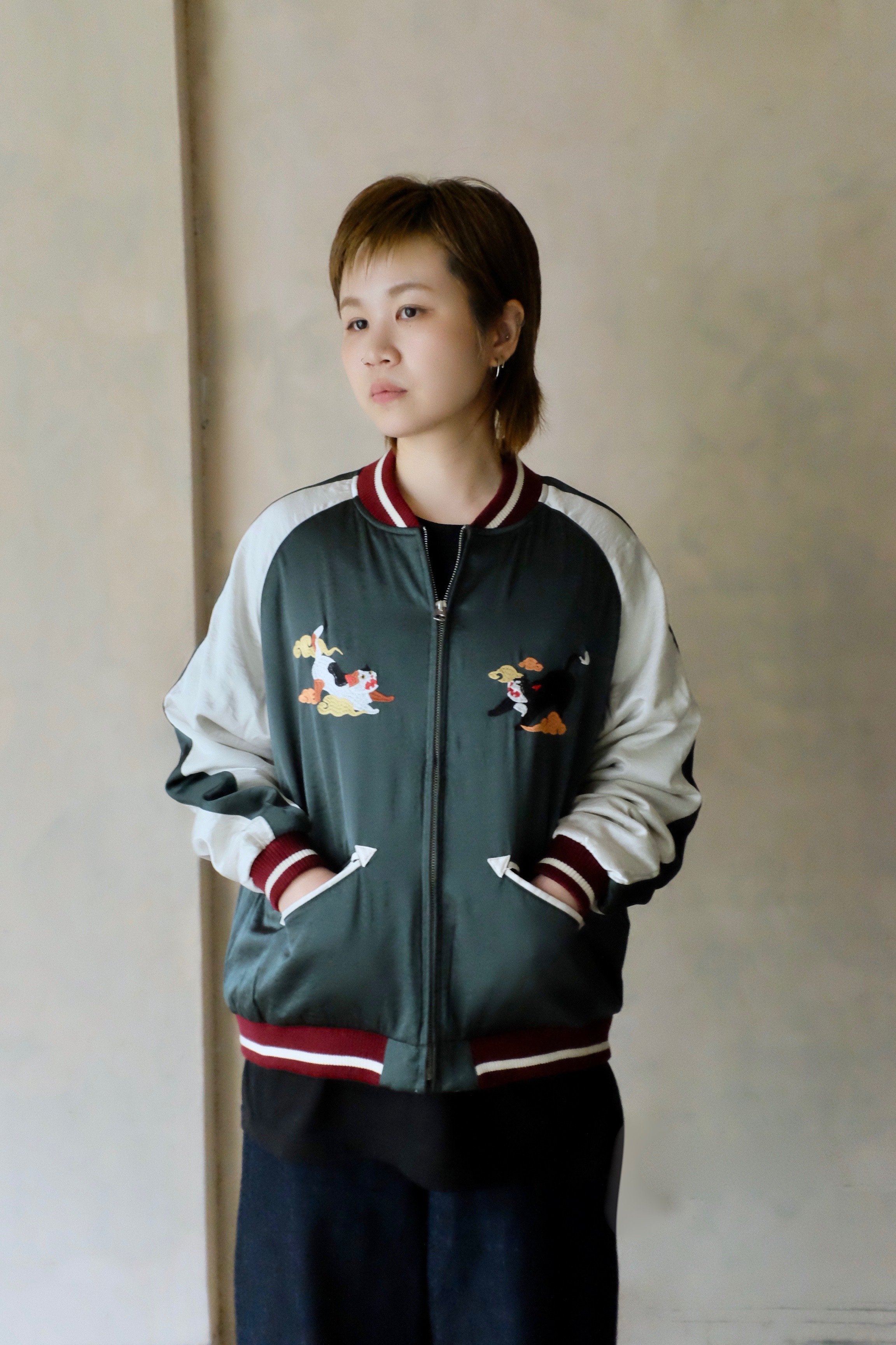 HOUSTON SOUVENIR JACKET (百猫) / FOREST GREEN