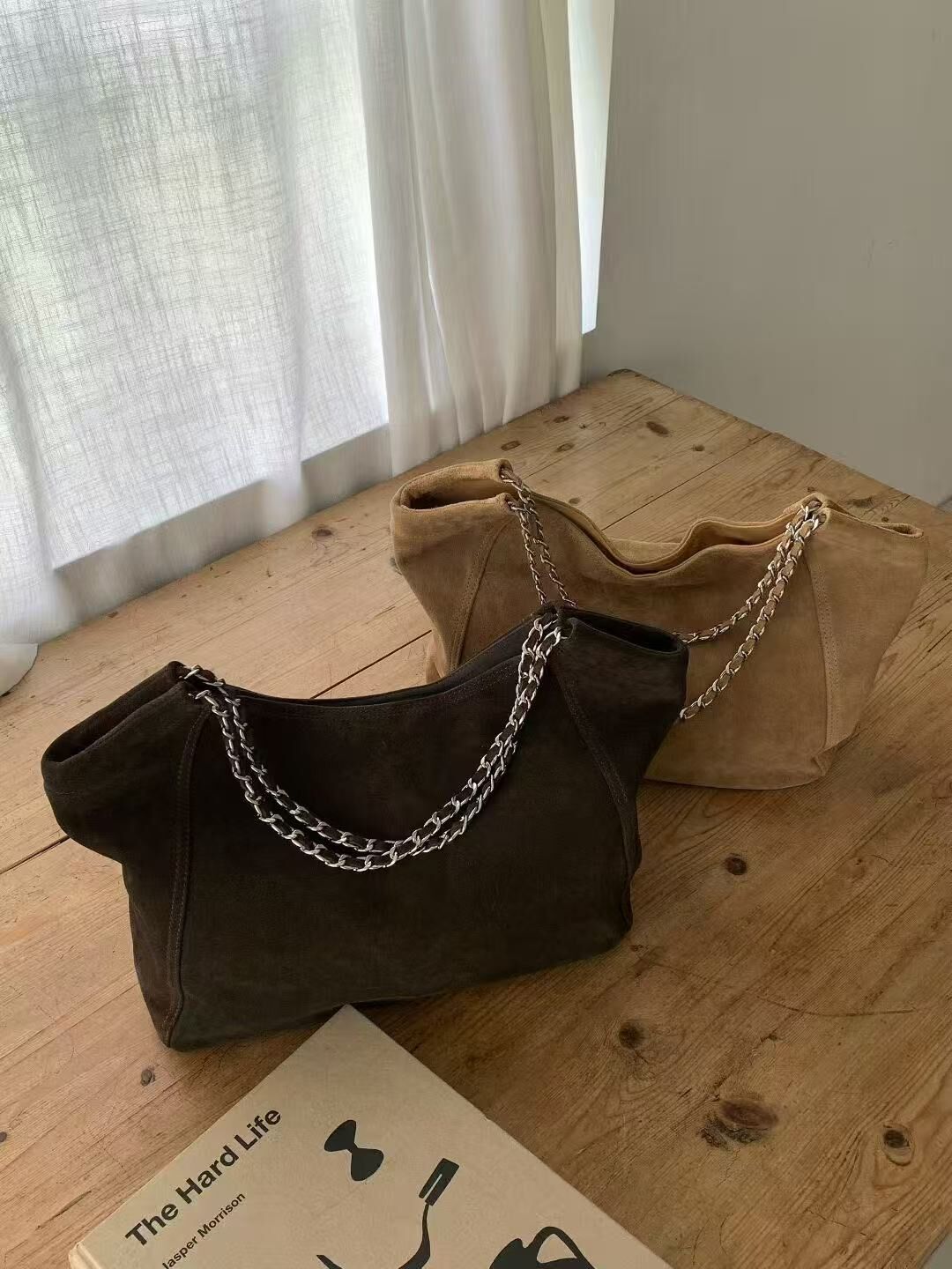 皮穿鏈子Suede Handbag (35cm)