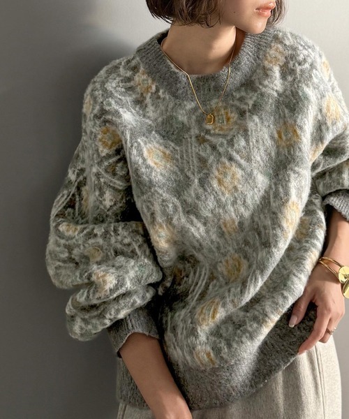 日本🇯🇵連線 Classical Elf 復古油畫風蓬鬆針織毛衣 針織衫 拉絨材質 套頭衫 復古 毛衣 長袖 6色(任買兩件711免運)/預購