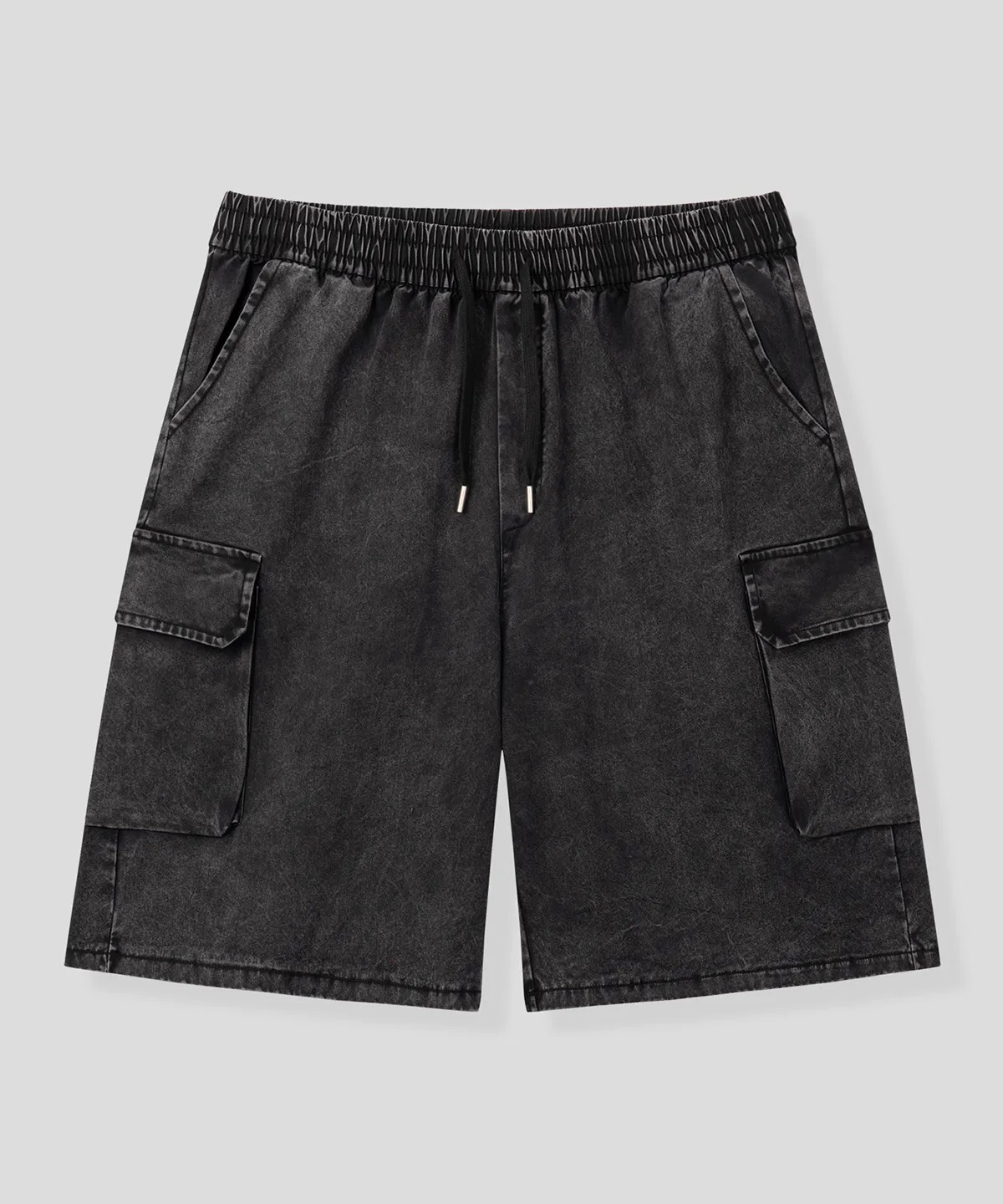 BLACK MOMENT Tencel Pigment Washed Cargo Half Pants