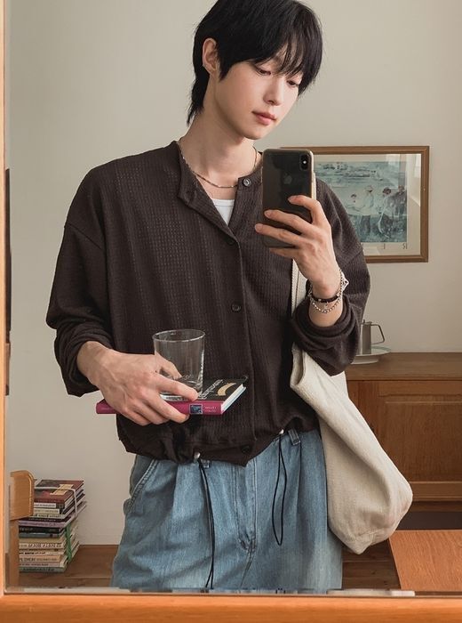 鉤針短款開襟衫