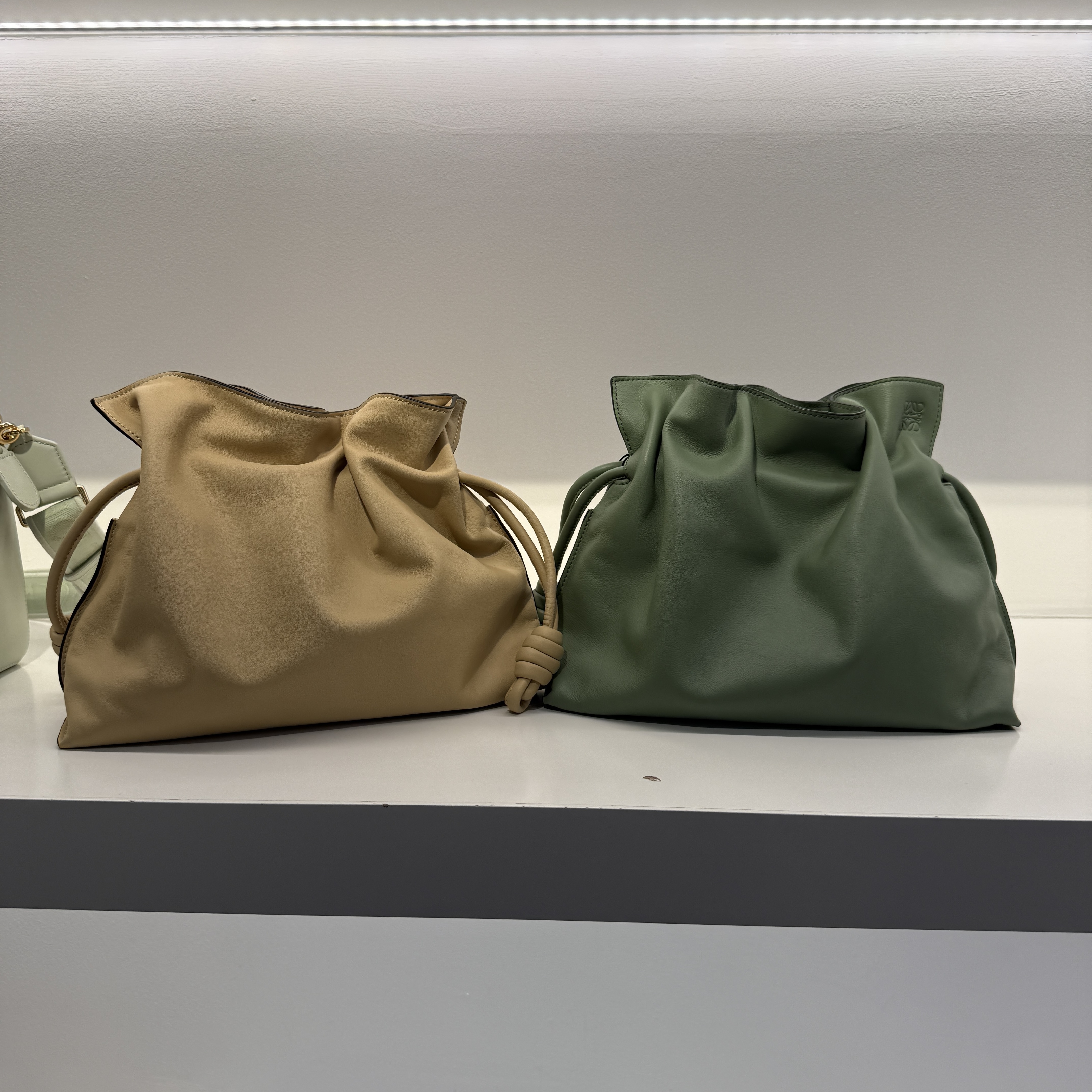 Loewe Flamenco Clutch bag Rosemary and Dark Butter 2 colors