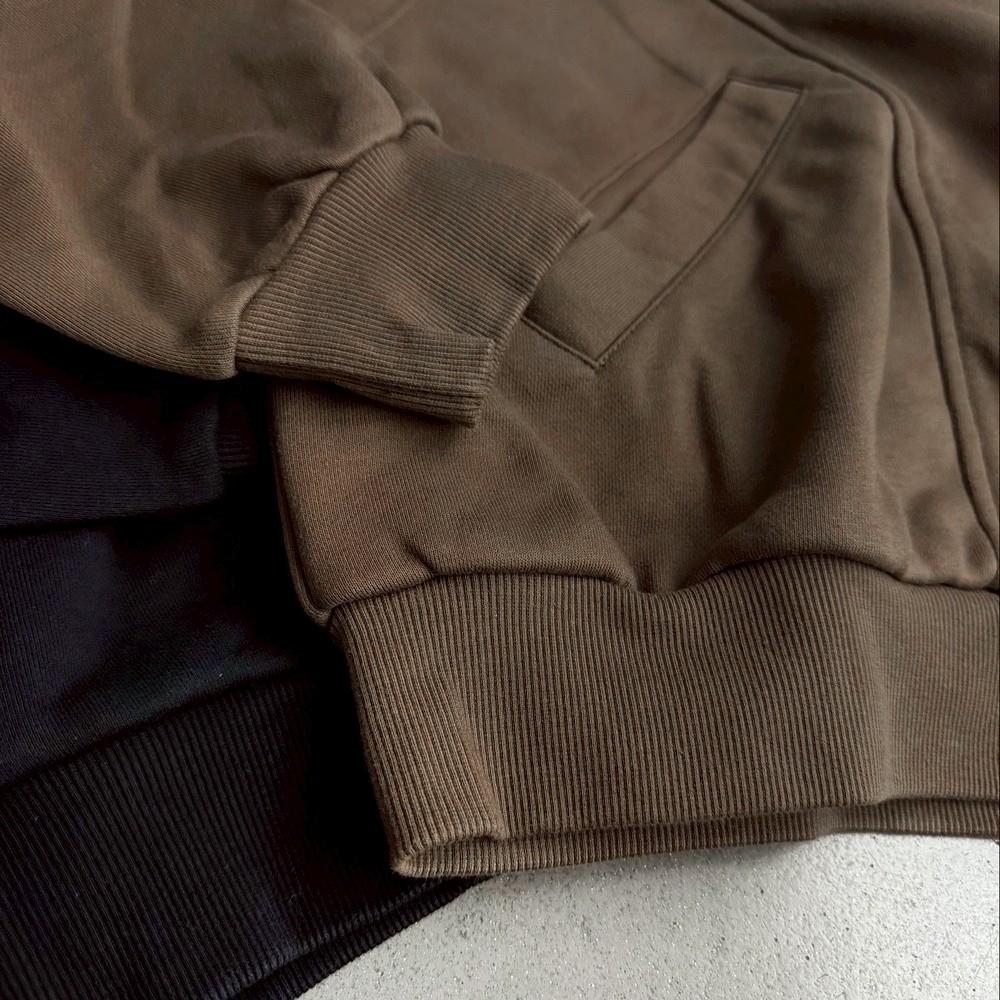 圓弧剪裁水洗寬鬆街頭連帽外套 68868