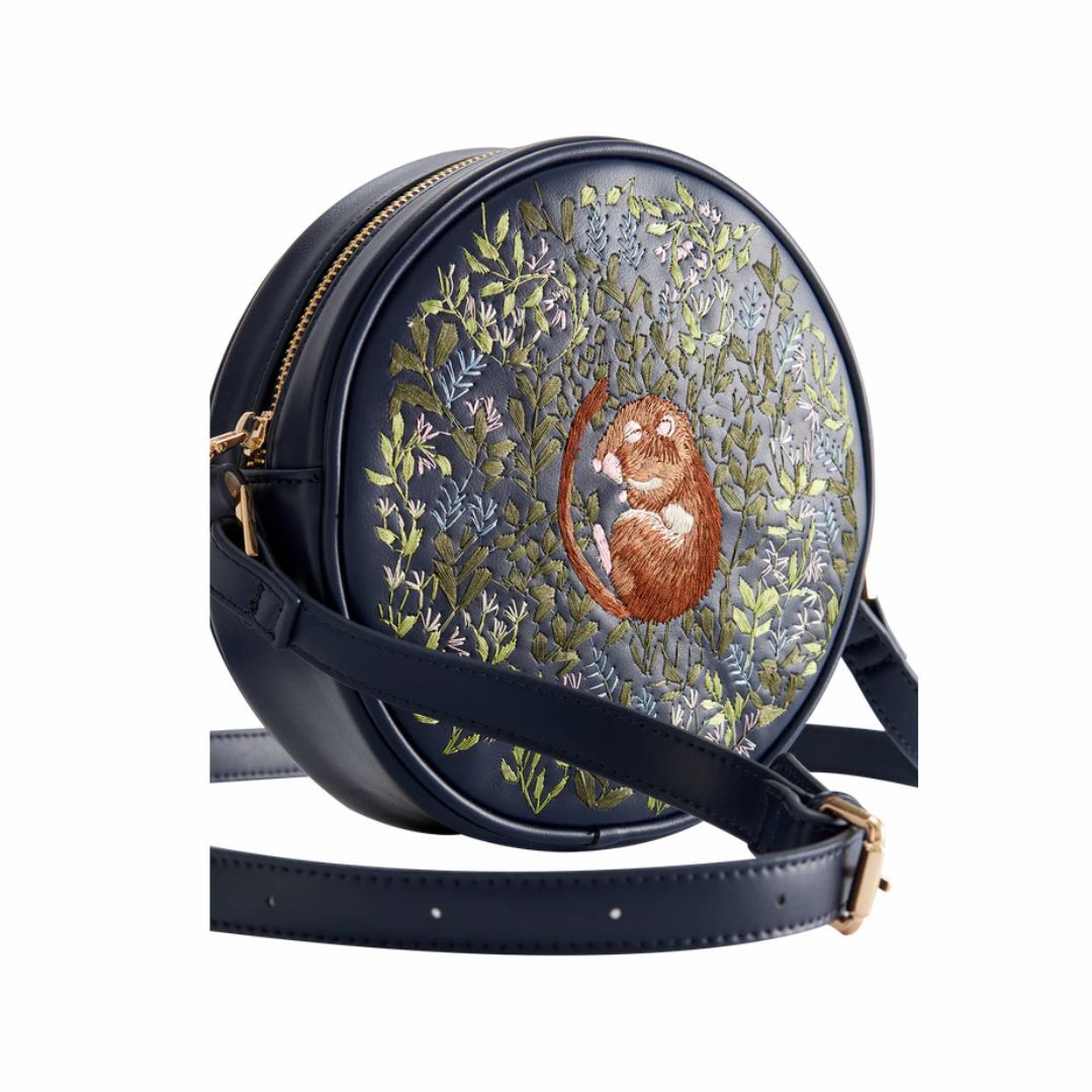 1FD1027-015 FABLE ENGLAND Chloe Circle Bag Embroidered Dormouse Navy #47105 (EU)
