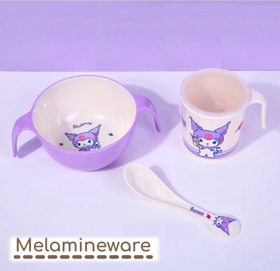 佻皮魔女 Sanrio |兒童餐具套裝-科學瓷(碗,杯,匙)