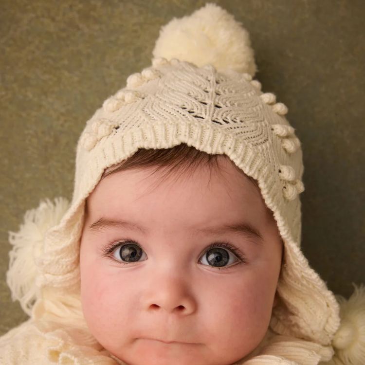 LOUISE MISHA│Isolina Beanie針織絨球毛帽．Cream