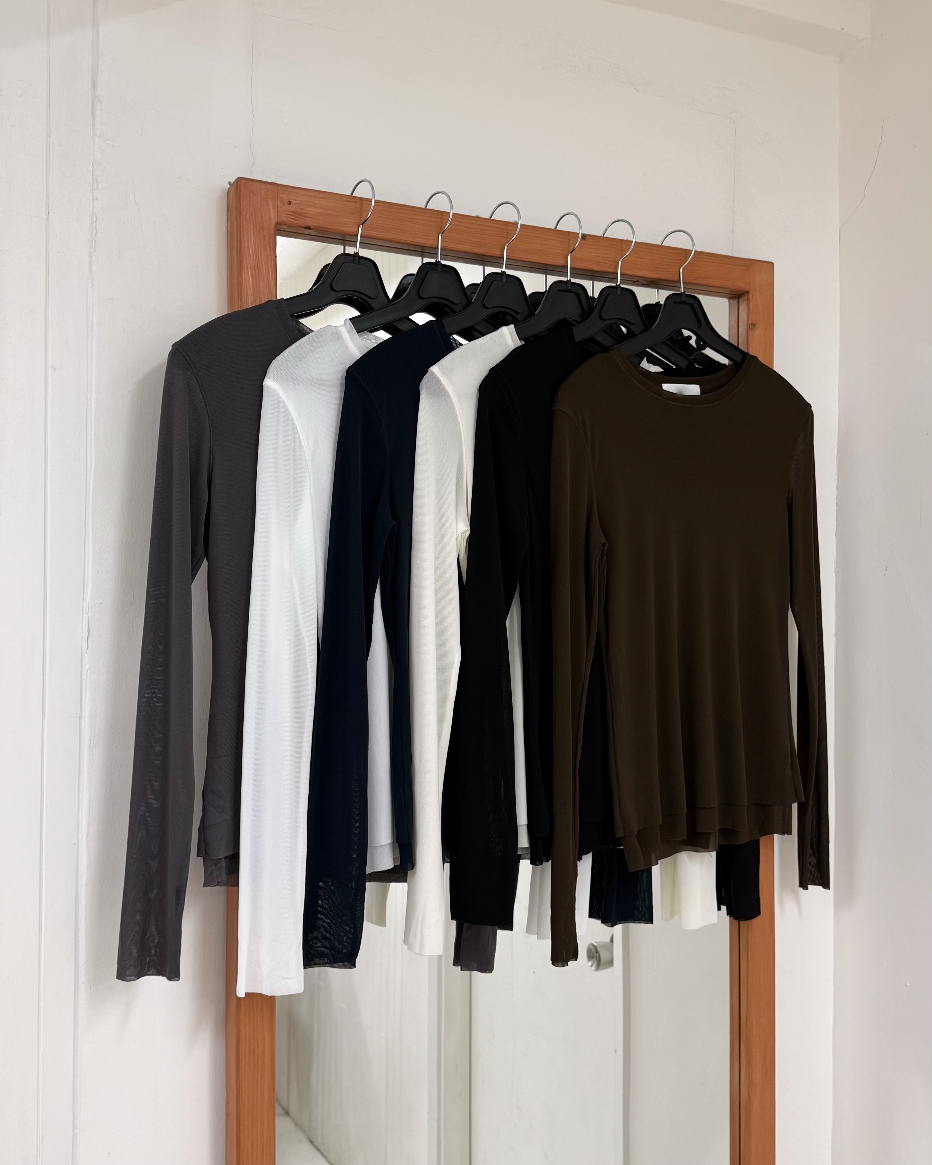 紗質雙層圓領上衣