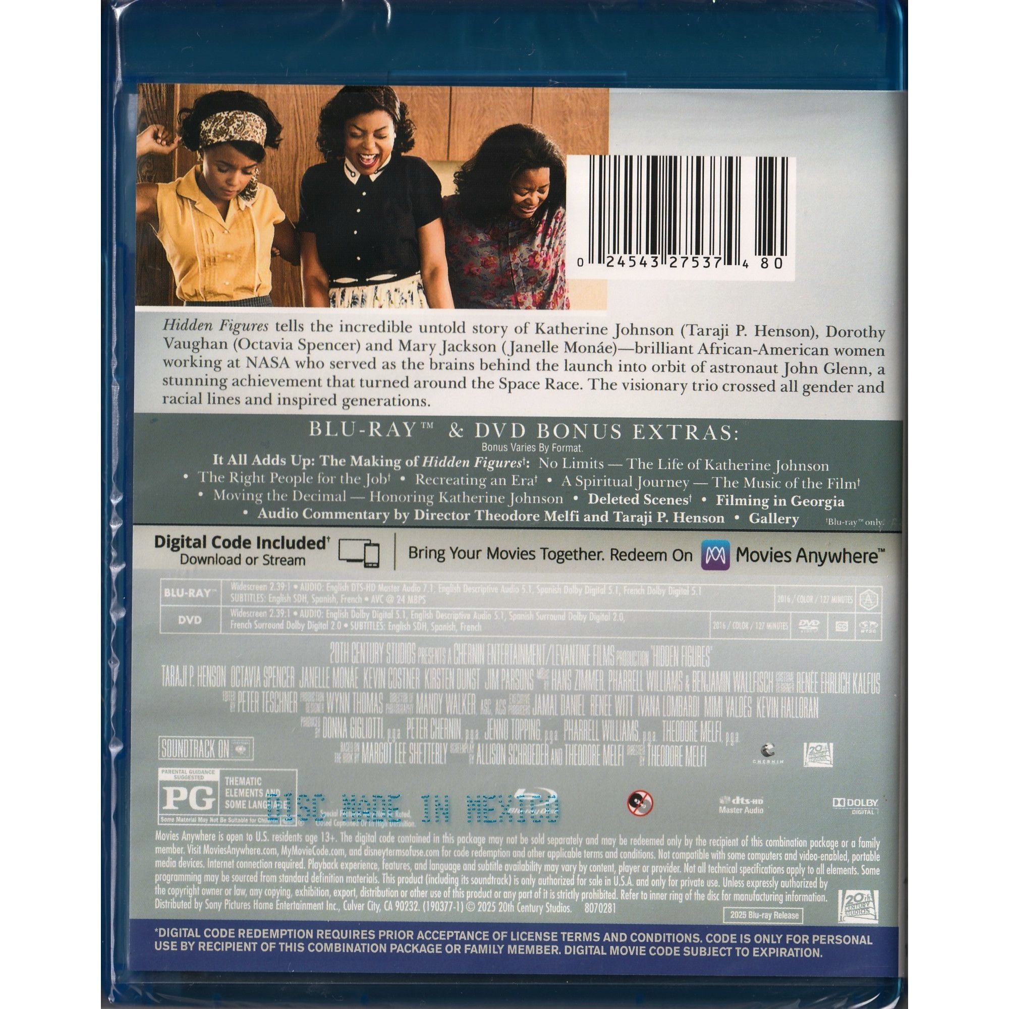 Hidden Figures (2016) (Blu-ray) (US Version)