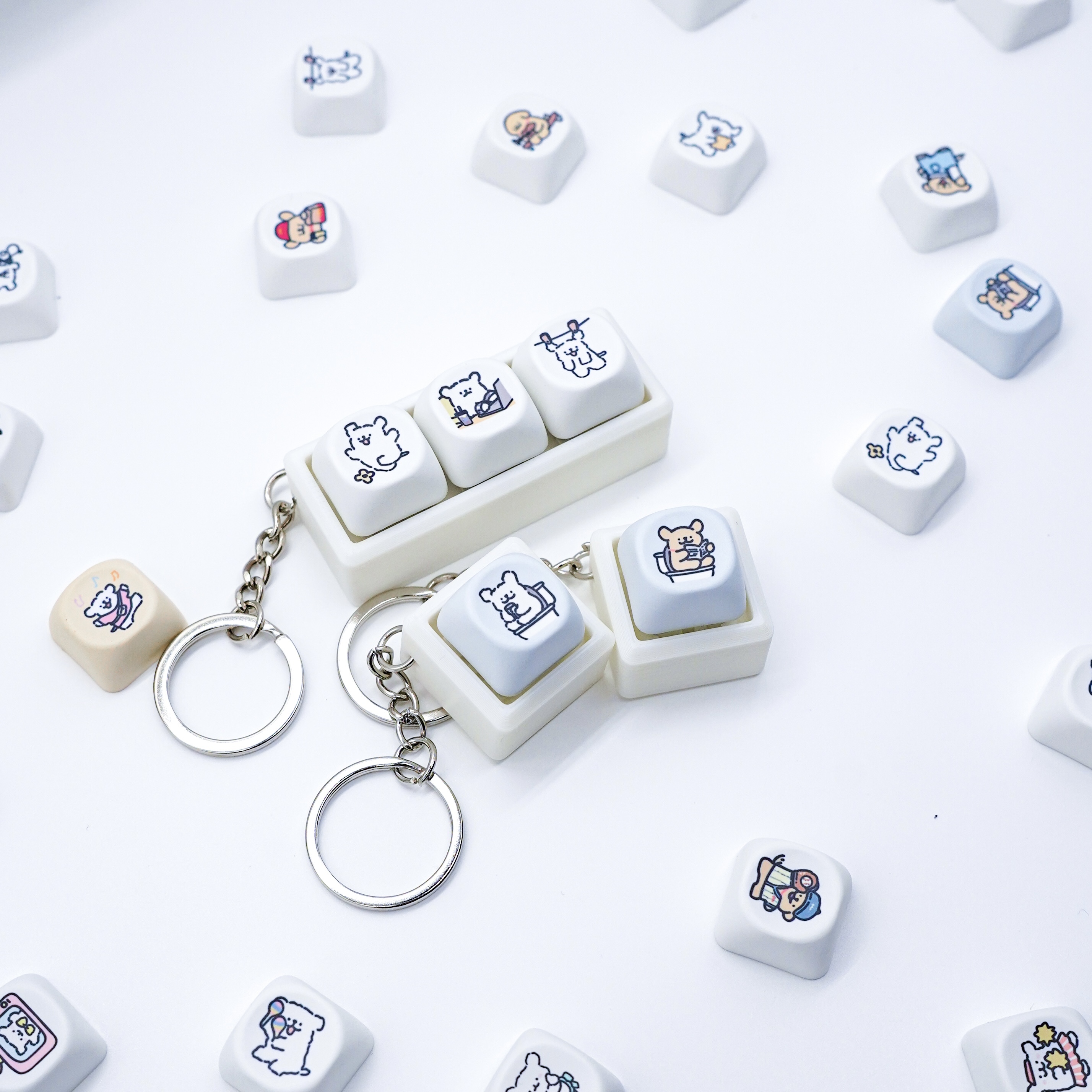 客製化線條小狗鍵盤解壓匙扣