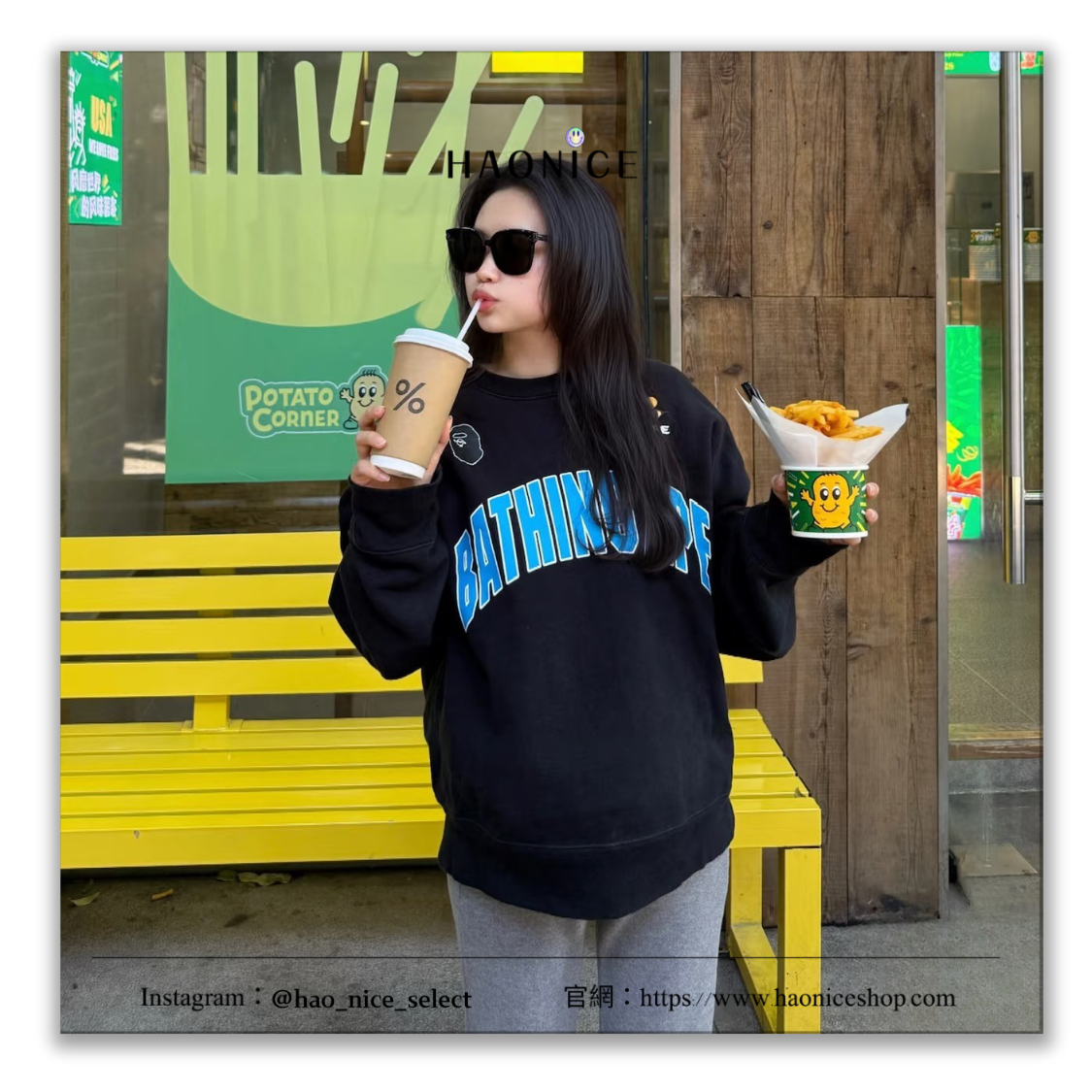 【HAO NICE】100%正品🔥日系潮牌Bape🦍 經典logo 猿人 蜜蜂🐝重磅長袖 大學T 校園風穿搭