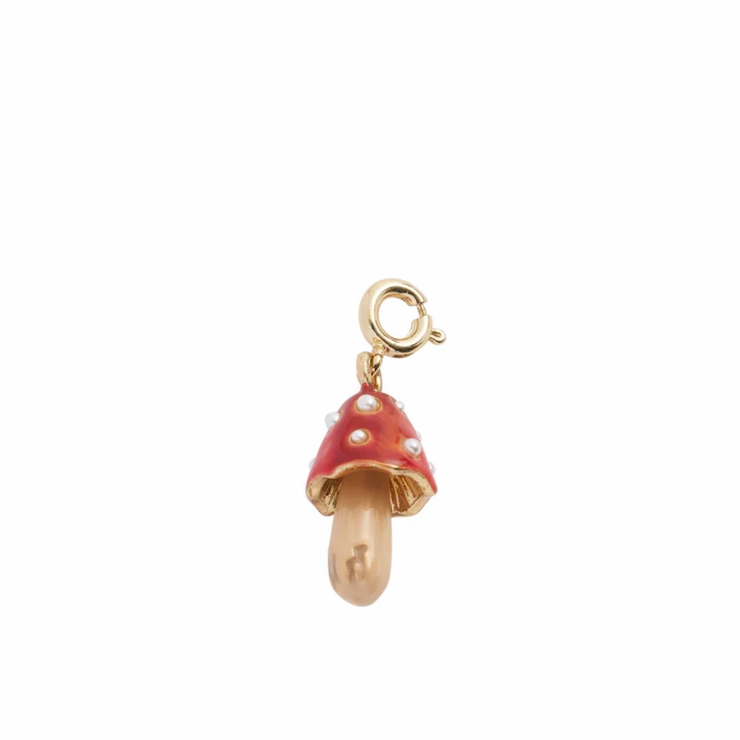 1FD1027-039 FABLE ENGLAND Enamel Mushroom Charm Gold #40248 (A-EU-E)
