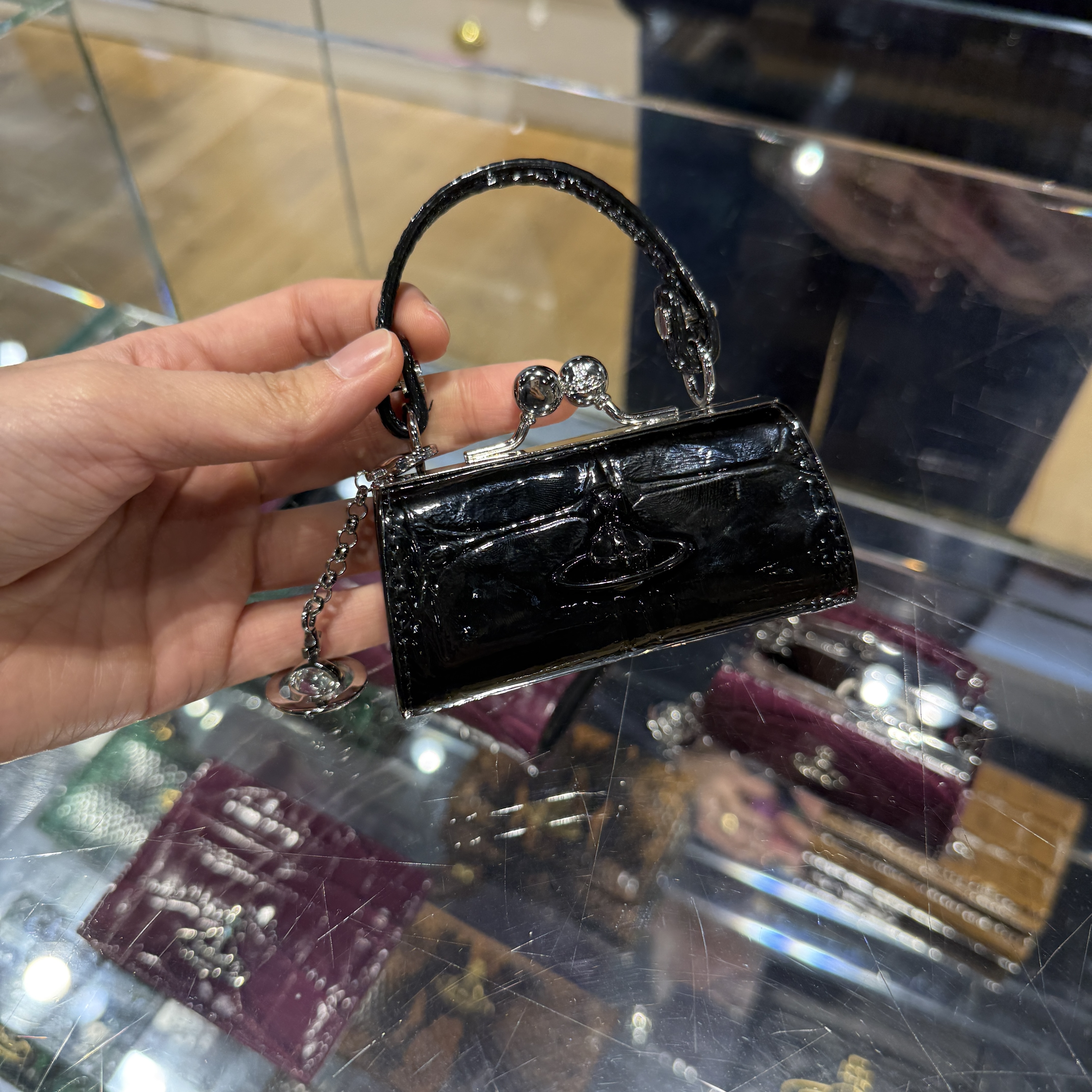 Vivienne Westwood Dolla Bag Black Enamel