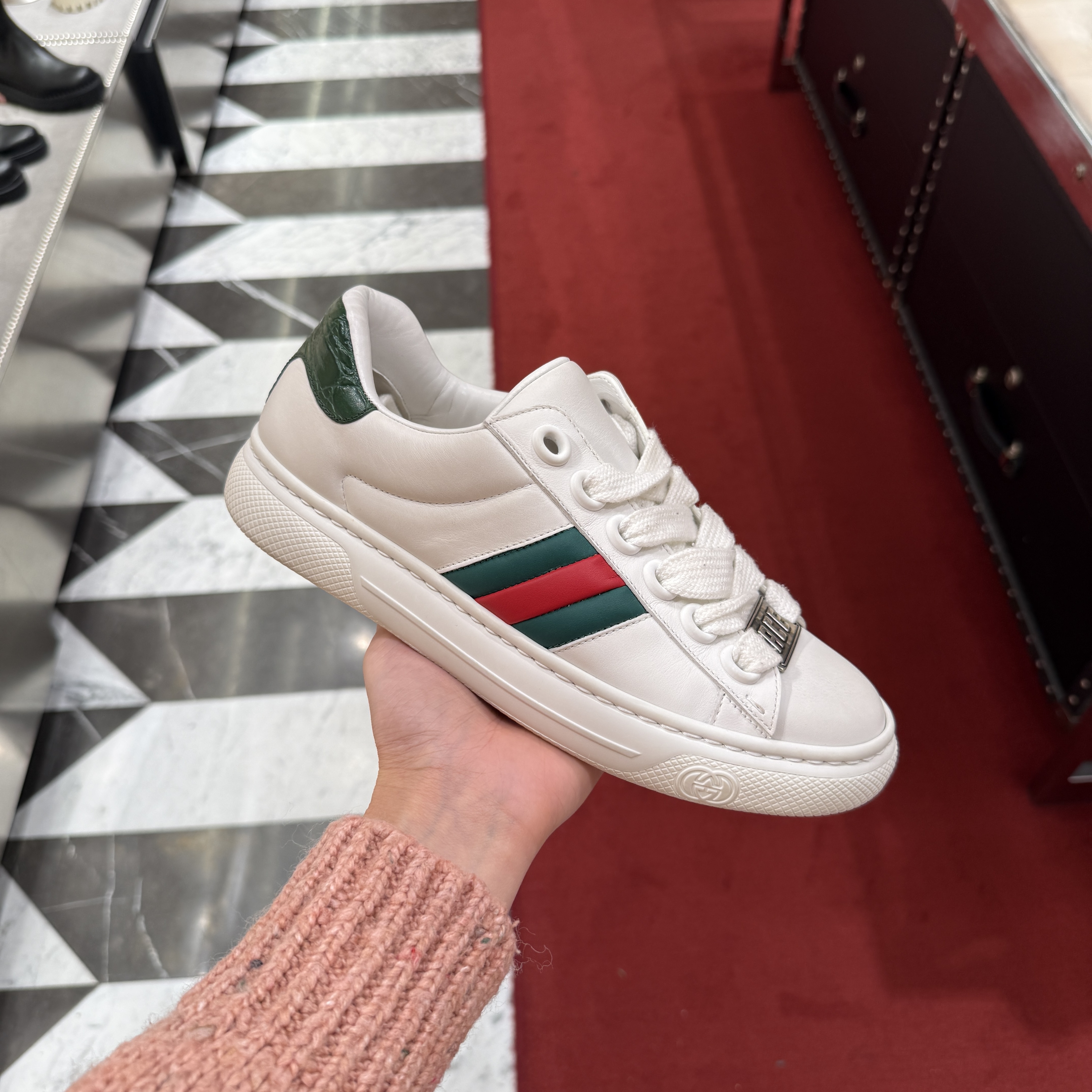 Gucci Hyper Ace Web Sneakers White 806633