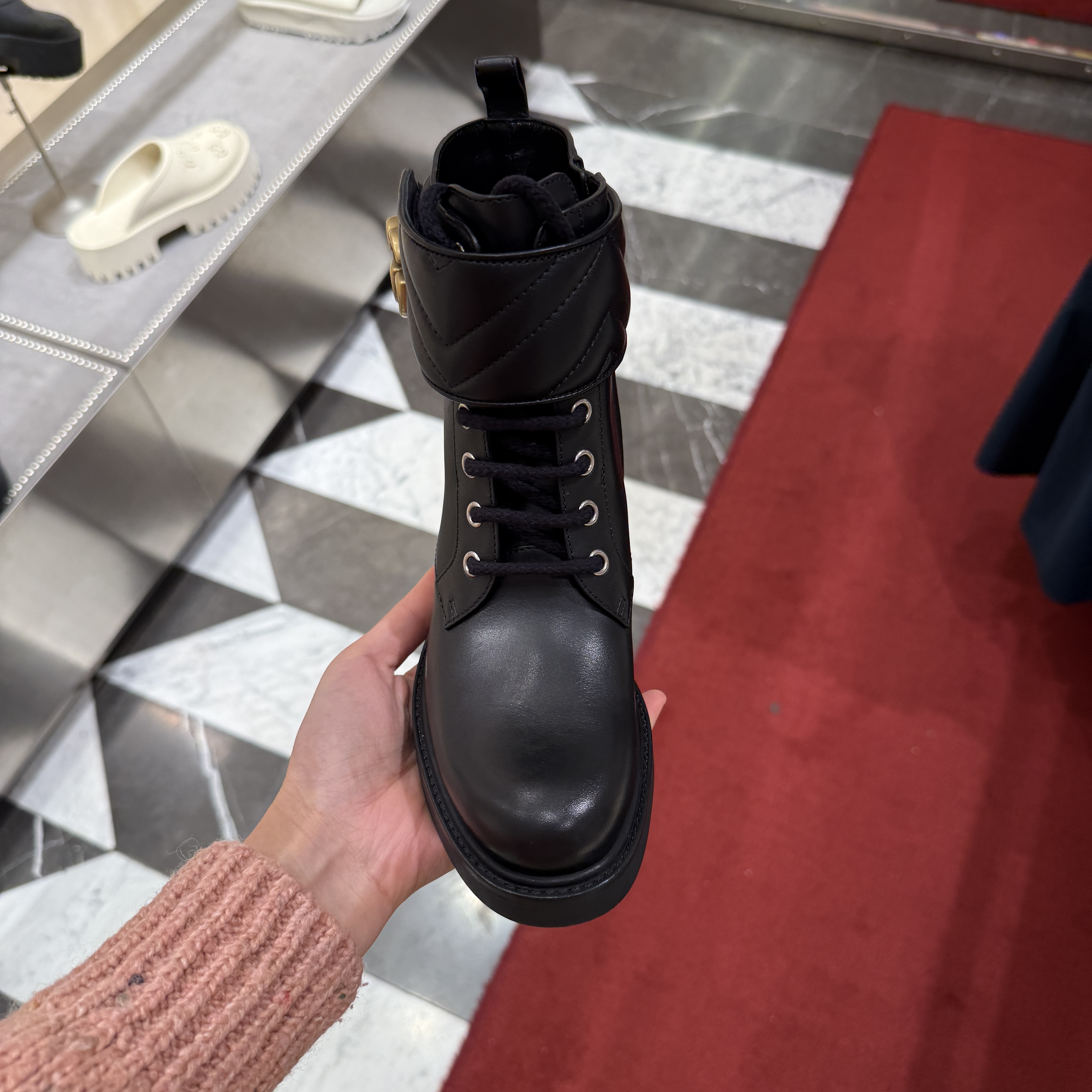 Gucci Marmont leather boots black 670397