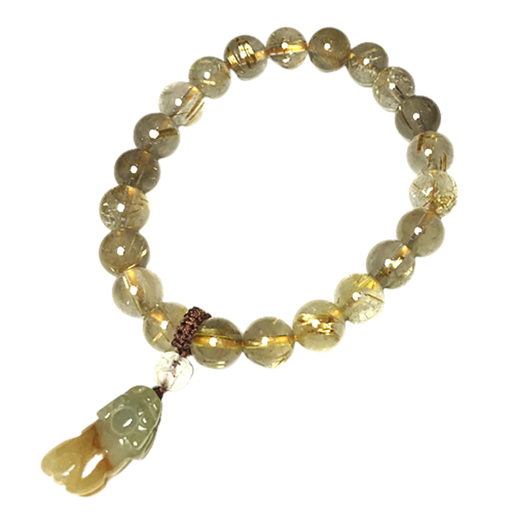 玉貔貅+鈦晶手珠 8 mm【十方】149988