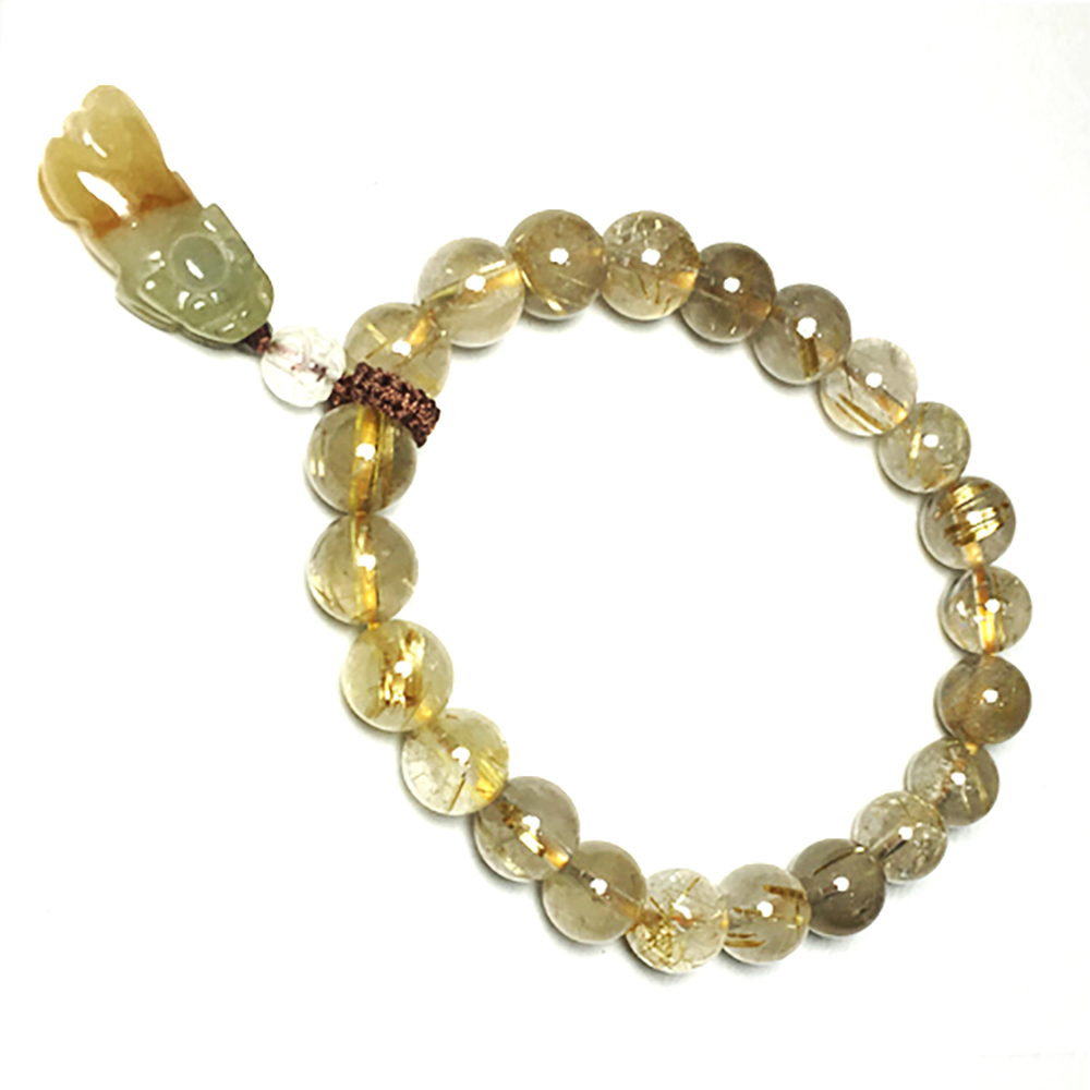 玉貔貅+鈦晶手珠 8 mm【十方】149988