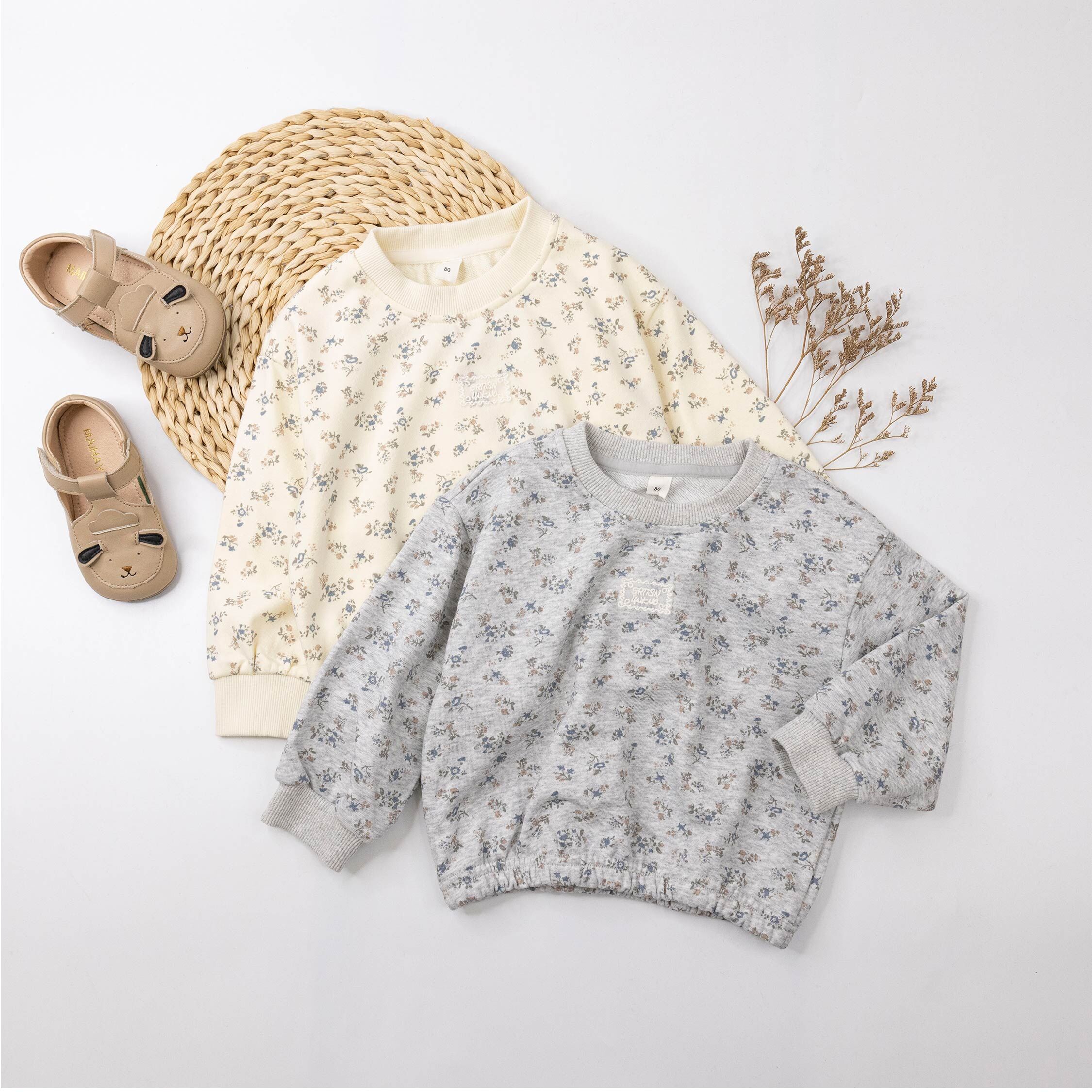 【H55657】復古碎花上衣＊二色