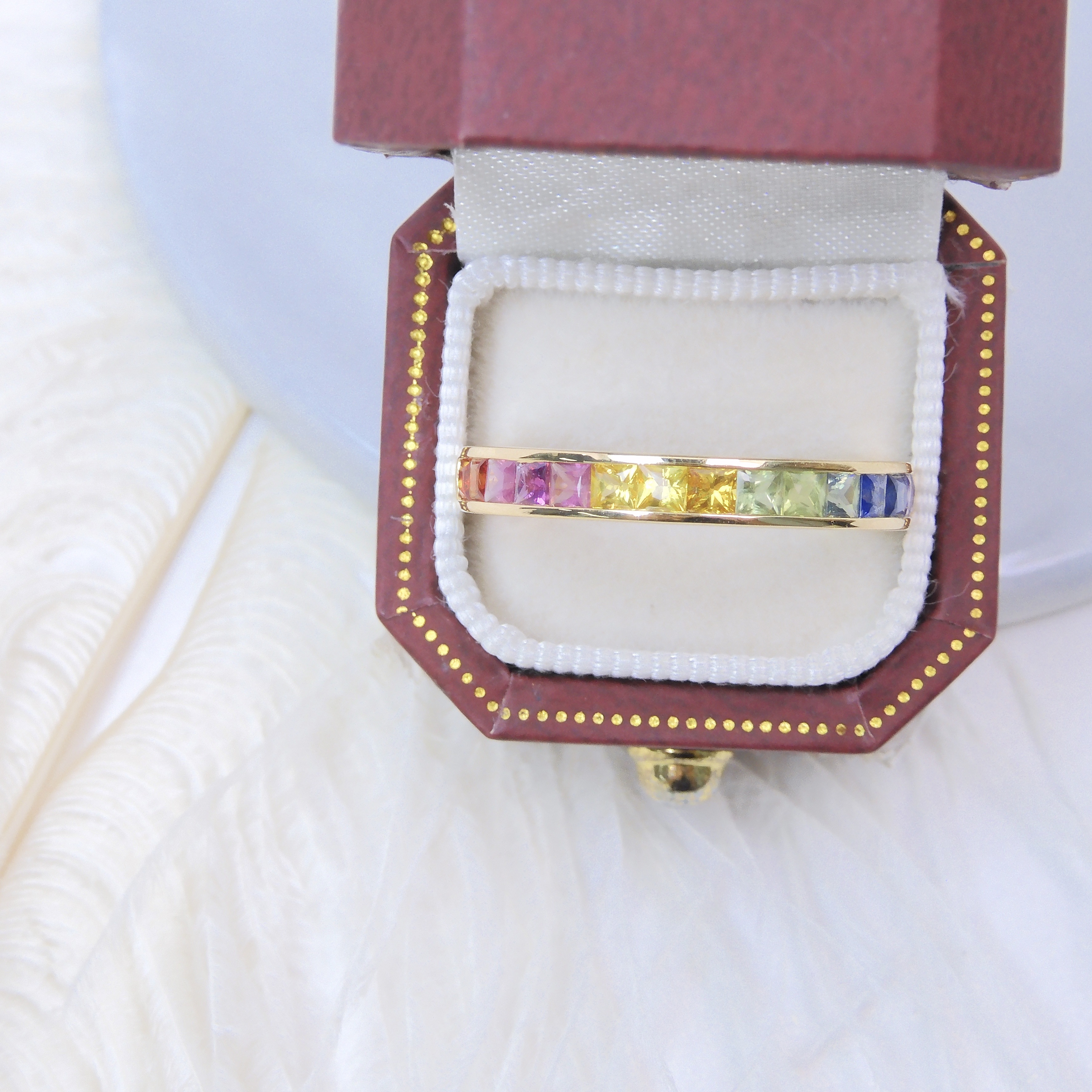 訂製 18K金 1.47ct 彩色藍寶石戒指