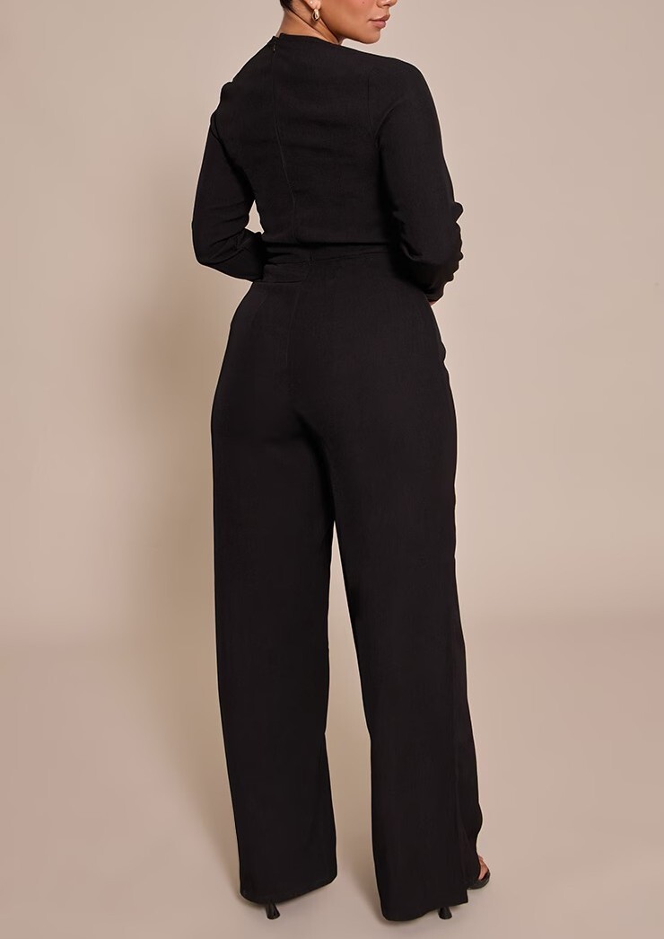 Charming Black黑色網紗馬甲連身長寬褲Jumpsuit