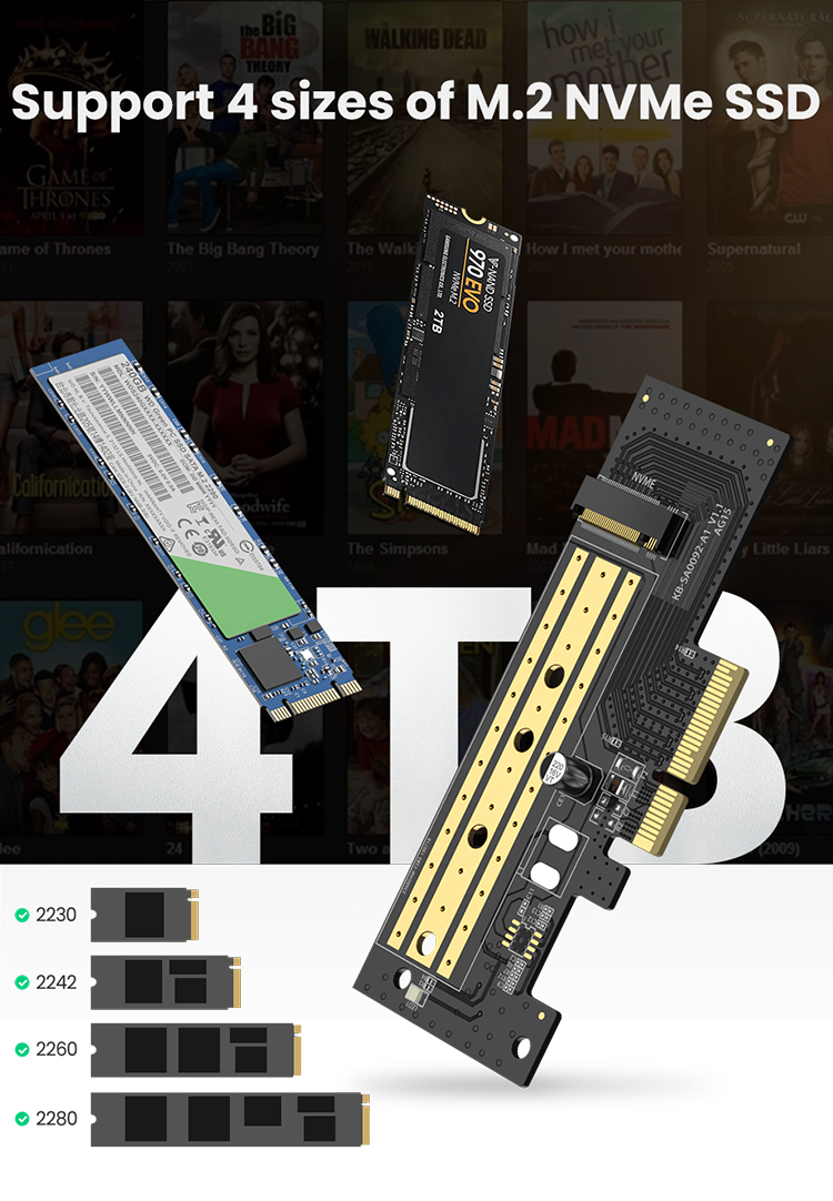 Ugreen PCIE 3.0 x4 M.2 NVMe 擴充卡_CM302-70503