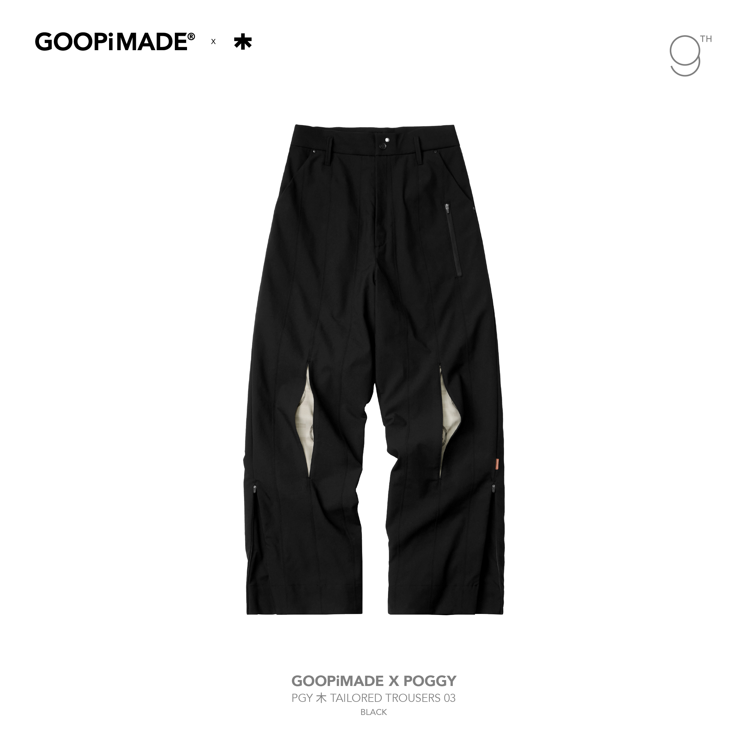 PGY 木 Tailored Trousers 03 - Black
