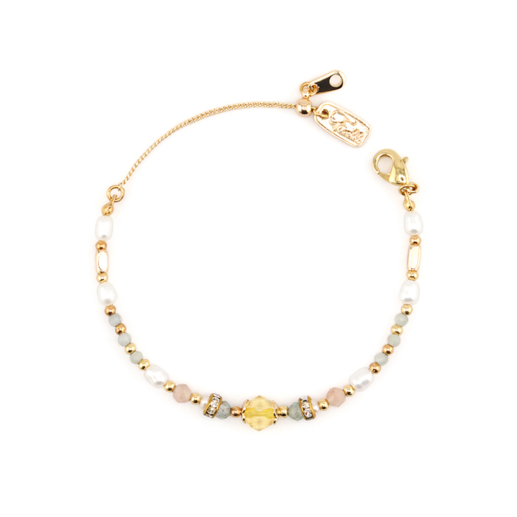 十一月誕生石 • 蝴蝶陸蓮 • 一生快樂 – 黃水晶 – 手鍊