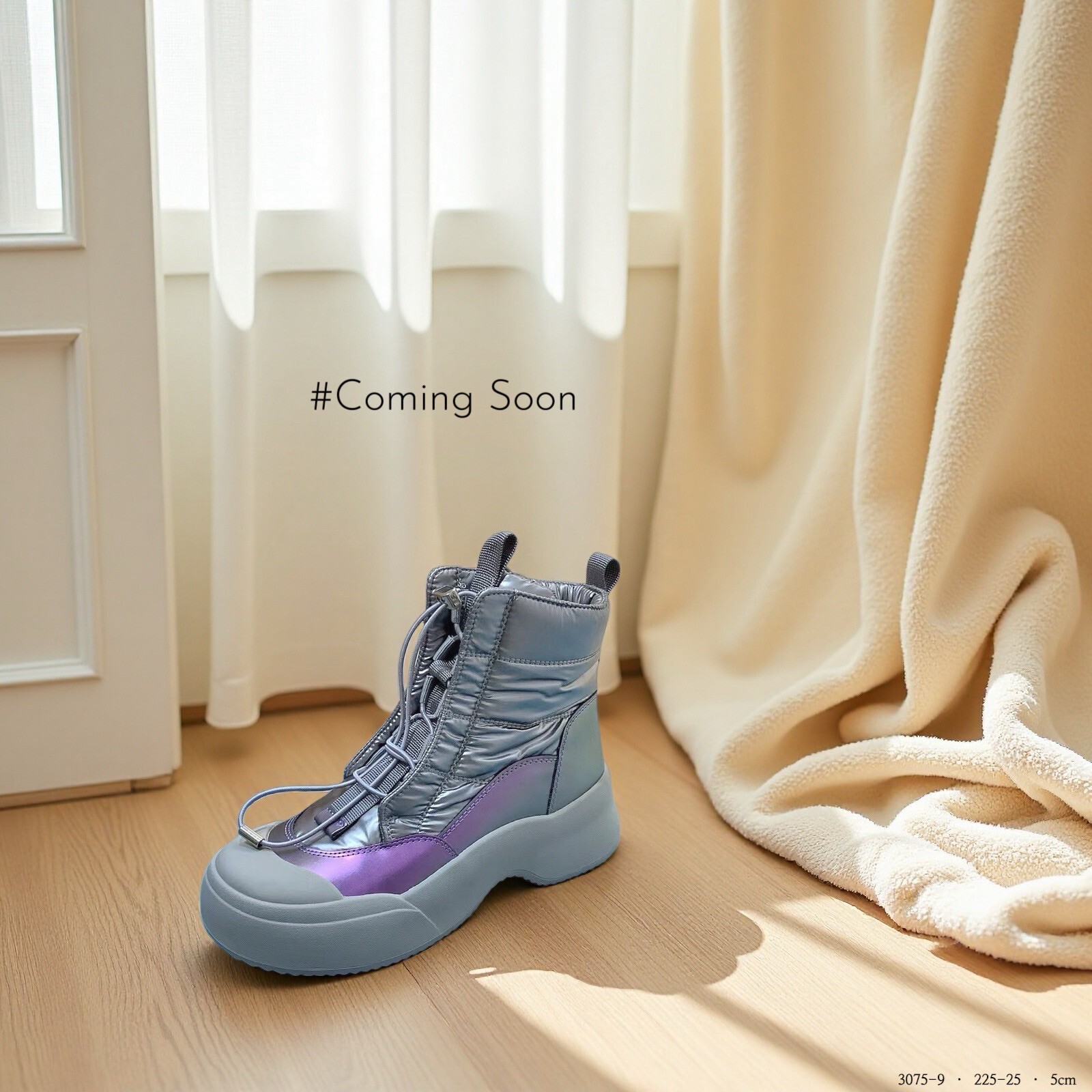 3075-9韓國真皮防潑水厚底雪地靴