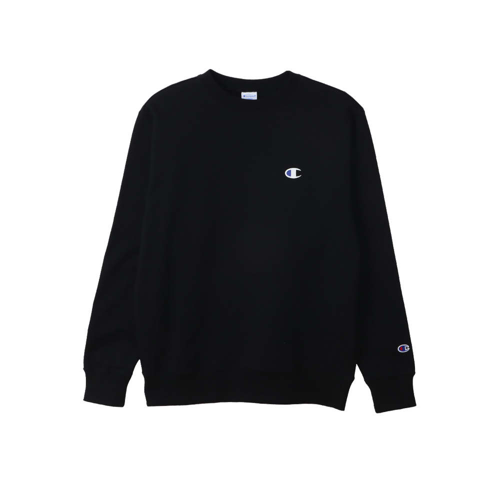 男款 -BASIC 小C印花長袖 大學T-黑色（C3-A012-090）