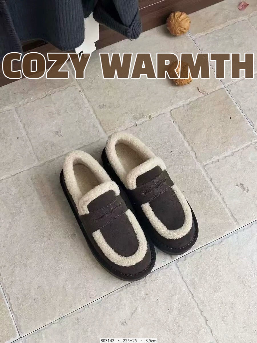 803142-韓國真皮加厚絨毛雪地鞋