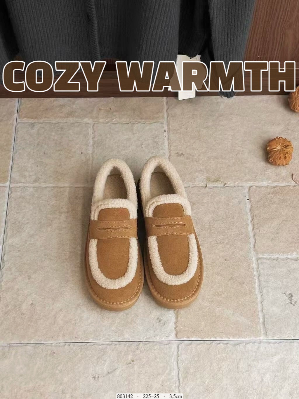 803142-韓國真皮加厚絨毛雪地鞋