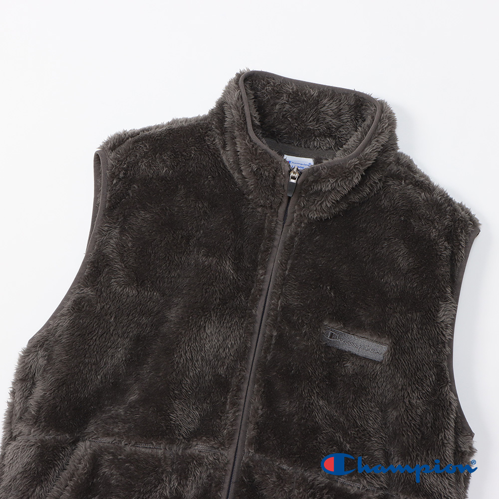 男款-BASIC 刺繡抓毛絨背心-灰色（C3-Y617-080）