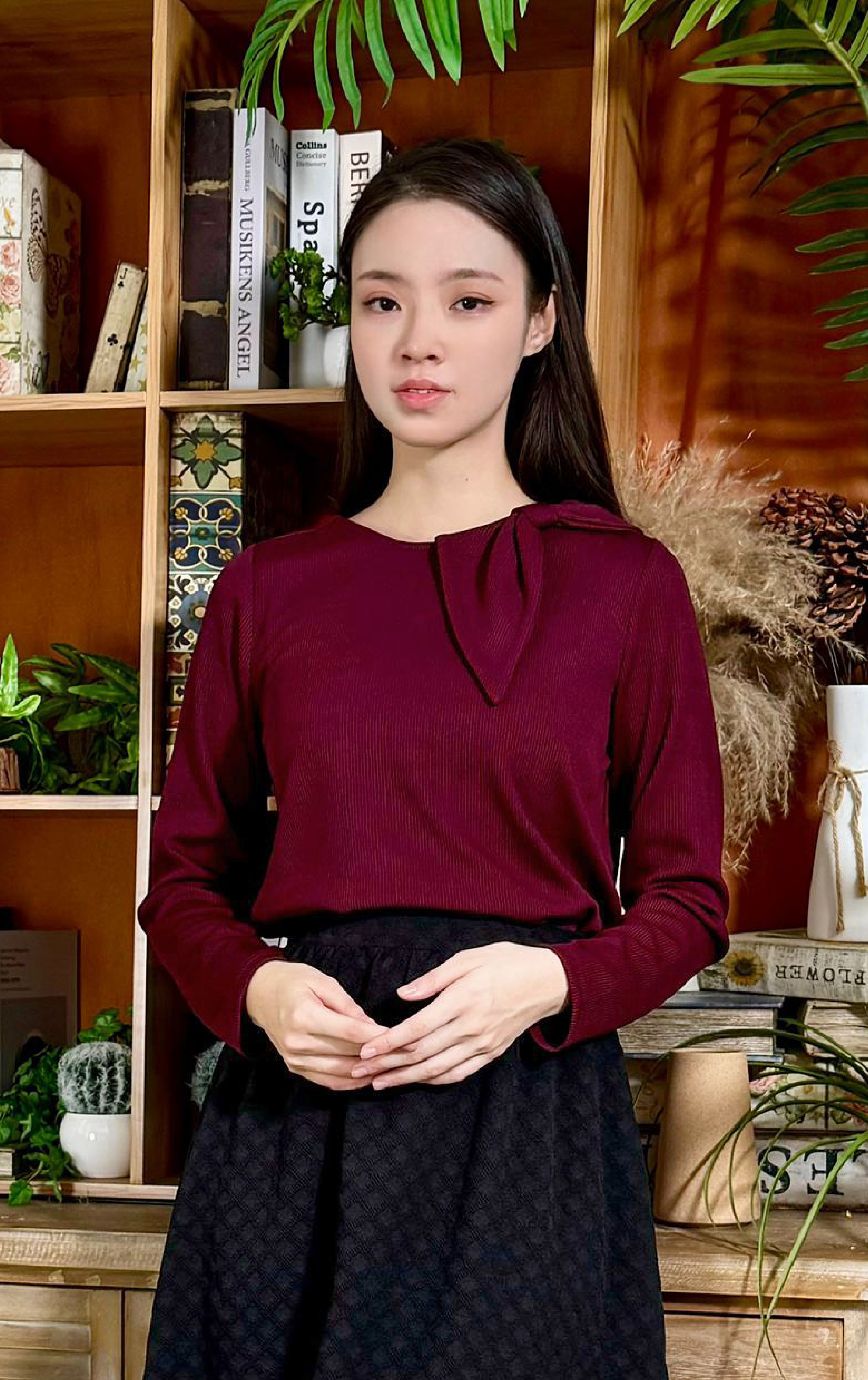 蝴蝶結領口上衣 LT0827