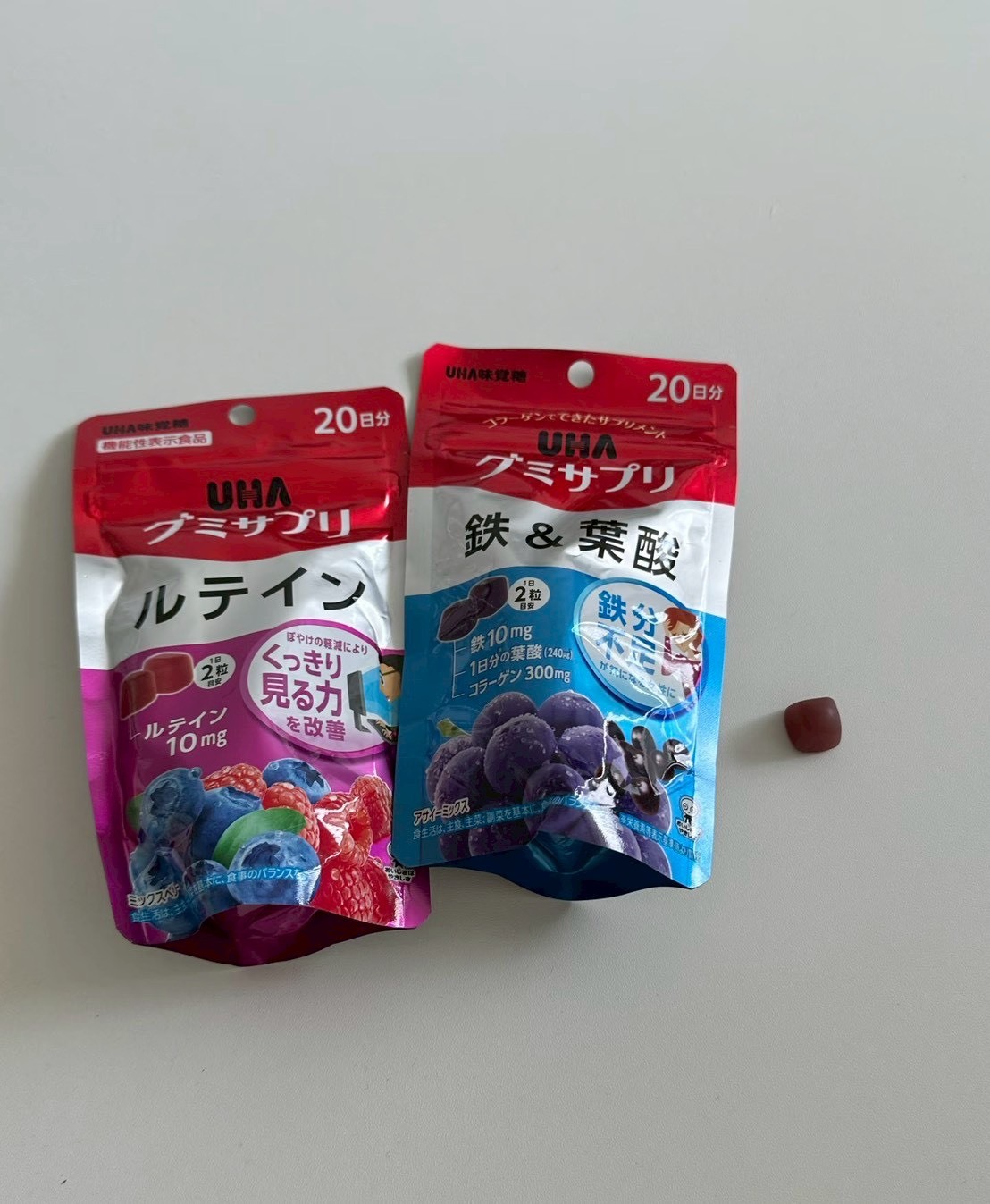 📦現貨 UHA味覺糖-鐵&葉酸軟糖40粒(巴西莓口味) 、鐵質軟糖40粒（葡萄口味) 20天份