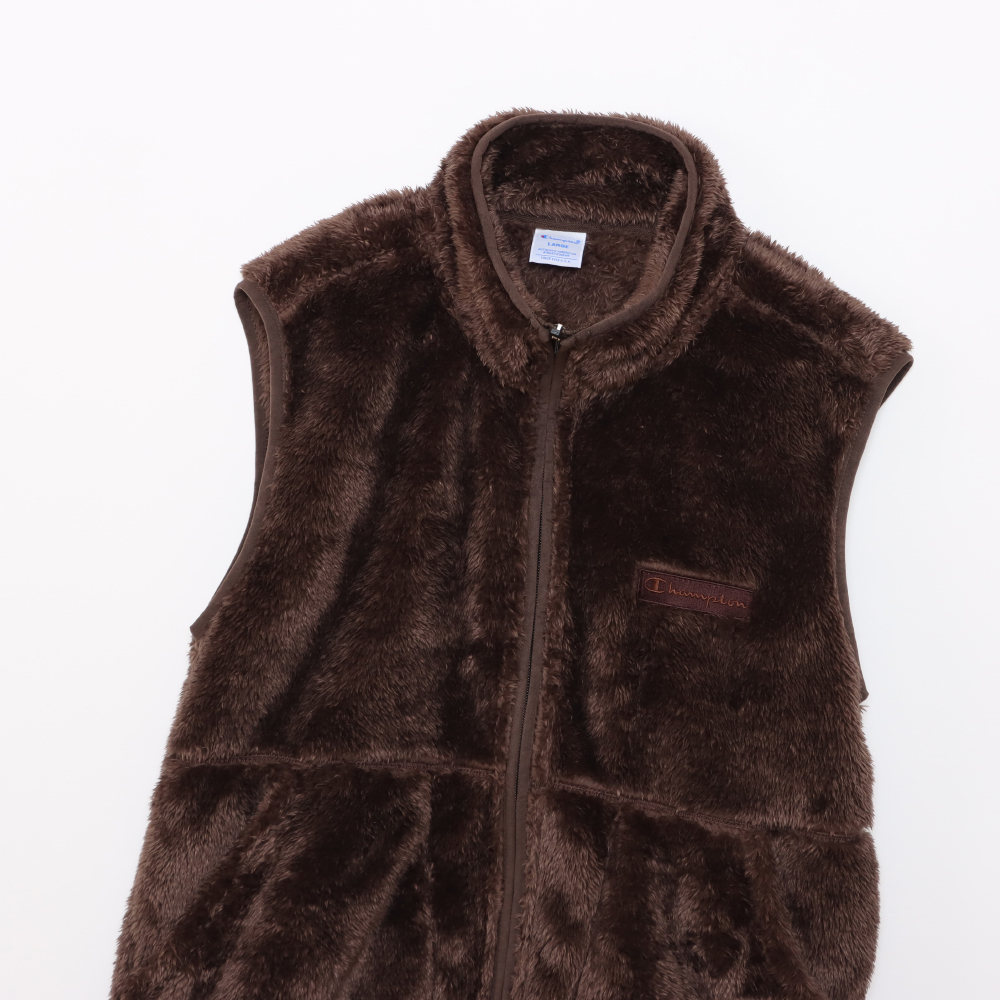 男款-BASIC 刺繡抓毛絨背心-咖啡色（C3-Y617-860）