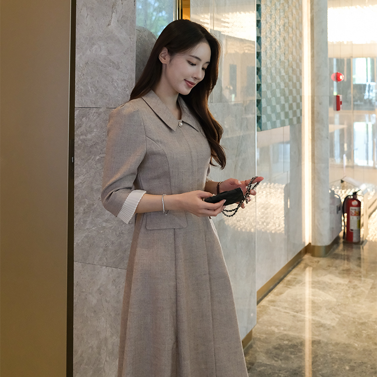 🚀當日出貨 Alberta法式優雅高級洋裝( 2 colors ) 附質感皮帶