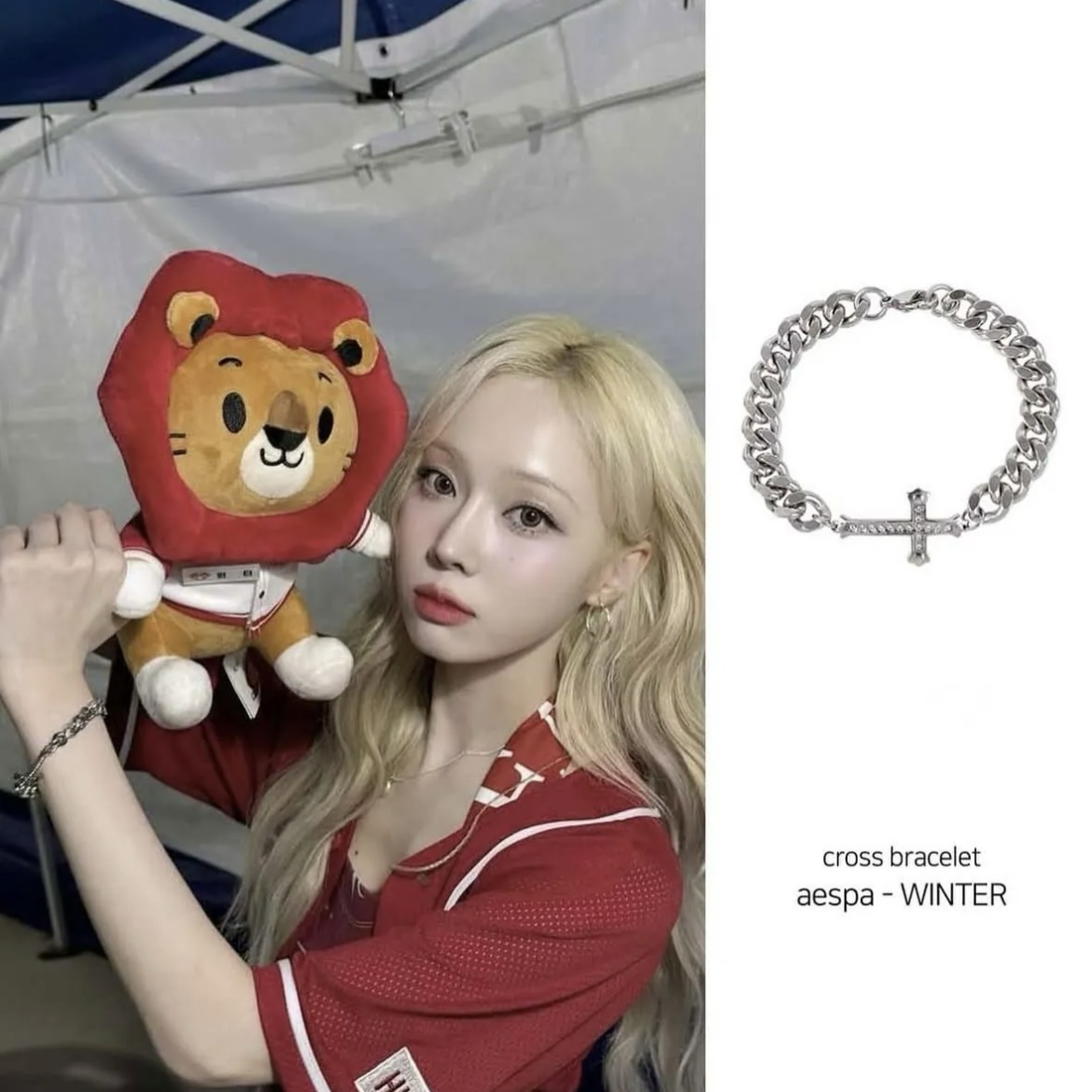 韓國Ofuse 小克羅心十字架手鍊 asepa Winter同款 古巴鍊