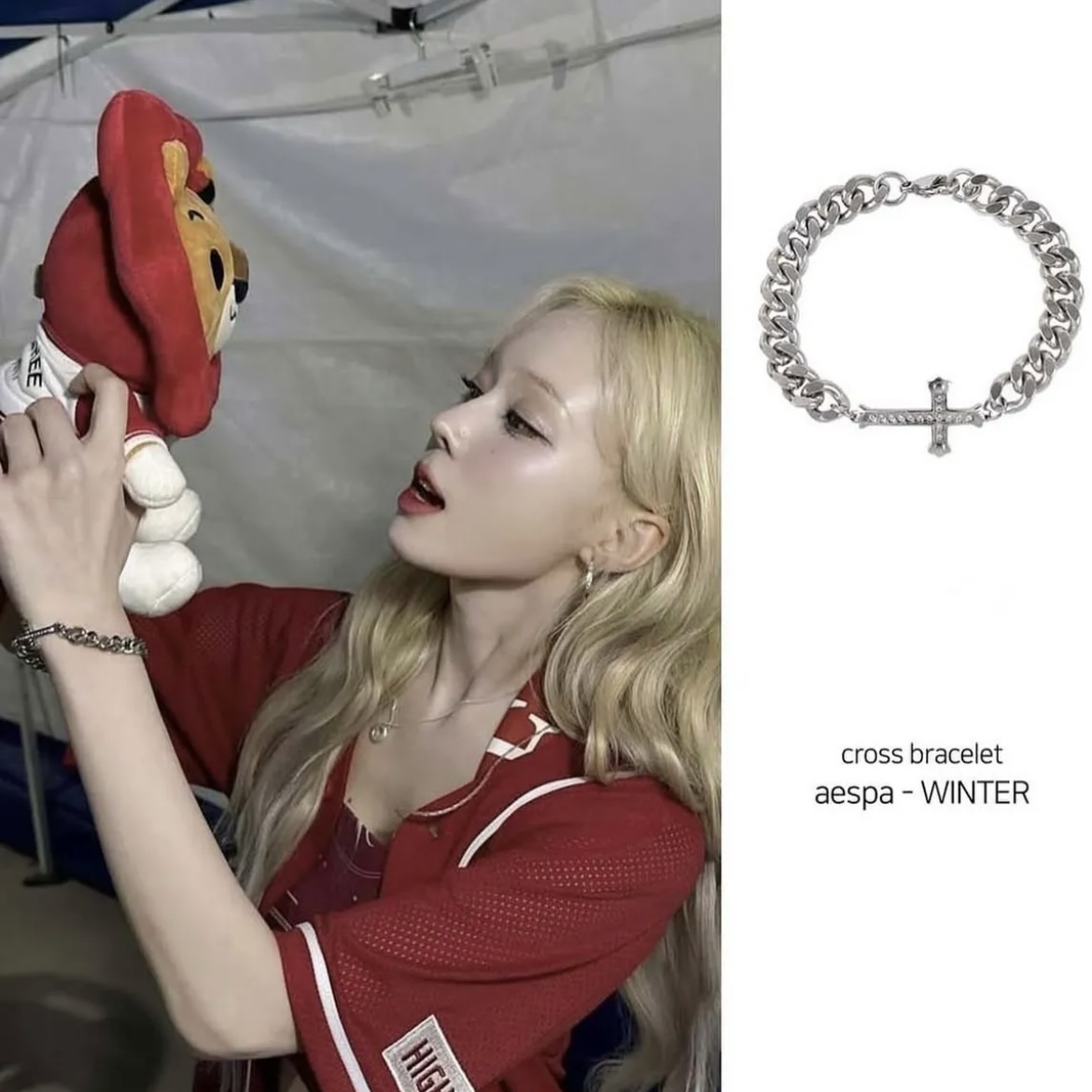 韓國Ofuse 小克羅心十字架手鍊 asepa Winter同款 古巴鍊